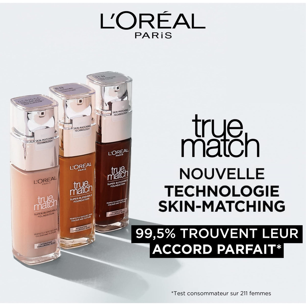 L'Oreal Paris True Match Super-Blendable Foundation, Medium Coverage Liquid Foundation Makeup, Skincare Infused with Hyaluronic Acid, 1.5N, 30 mL ๐ All In One Marketplace Canada