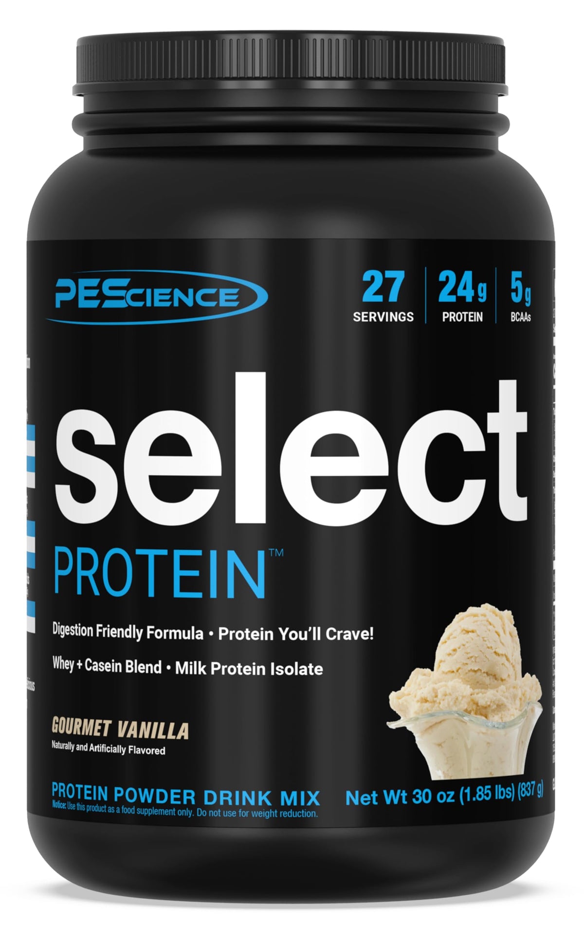 PEScience Select Protein Powder, Whey and Casein Blend, Lean Protein Powder for Women and Men, Low Calorie, Low Carb, Keto Friendly, Gluten Free - Gourmet Vanilla, 27 Servings ๐ All In One Marketplace Canada
