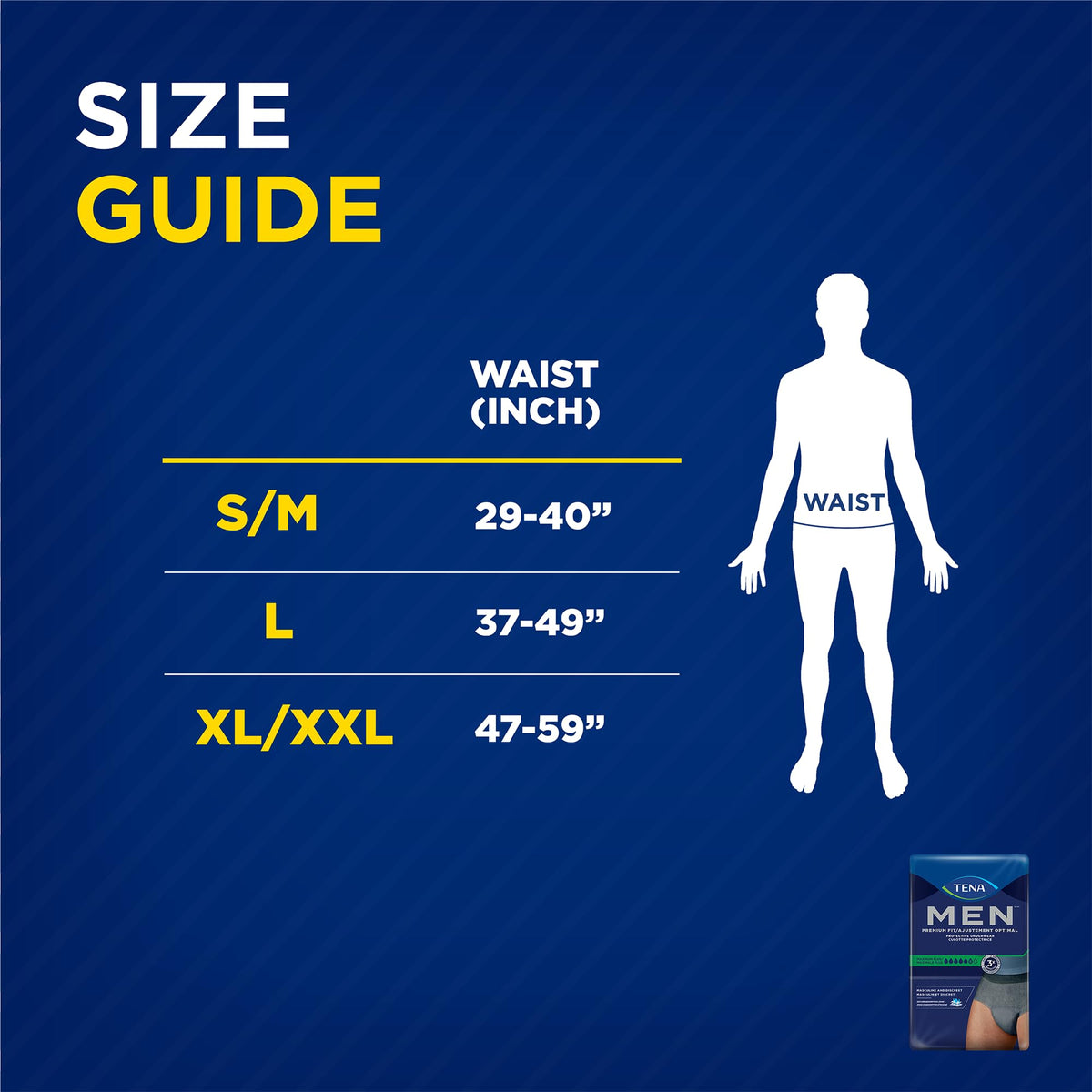 TENA Men Maximum Plus Incontinence Underwear, S/M 29-40in, Grey, 18 ct ๐ All In One Marketplace Canada