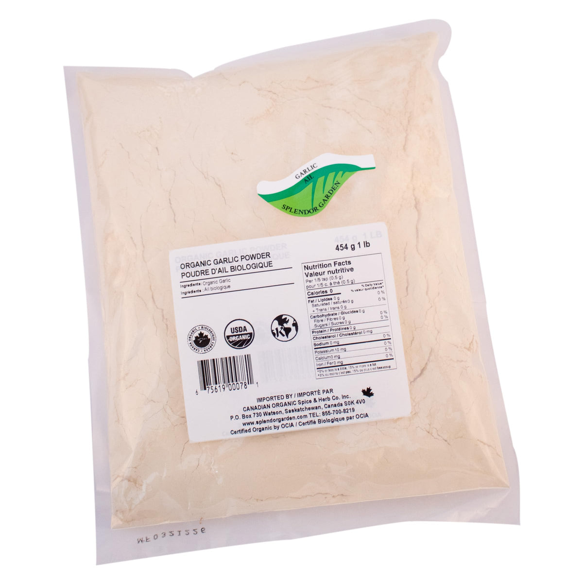Splendor Garden Organic Garlic Powder - 454 g ๐ All In One Marketplace Canada