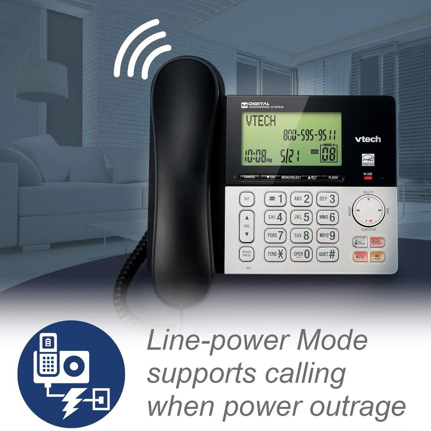 VTech CS6949-2 DECT 6.0 Corded/2-Cordless Telephone System, Black/Silver ๐ All In One Marketplace Canada