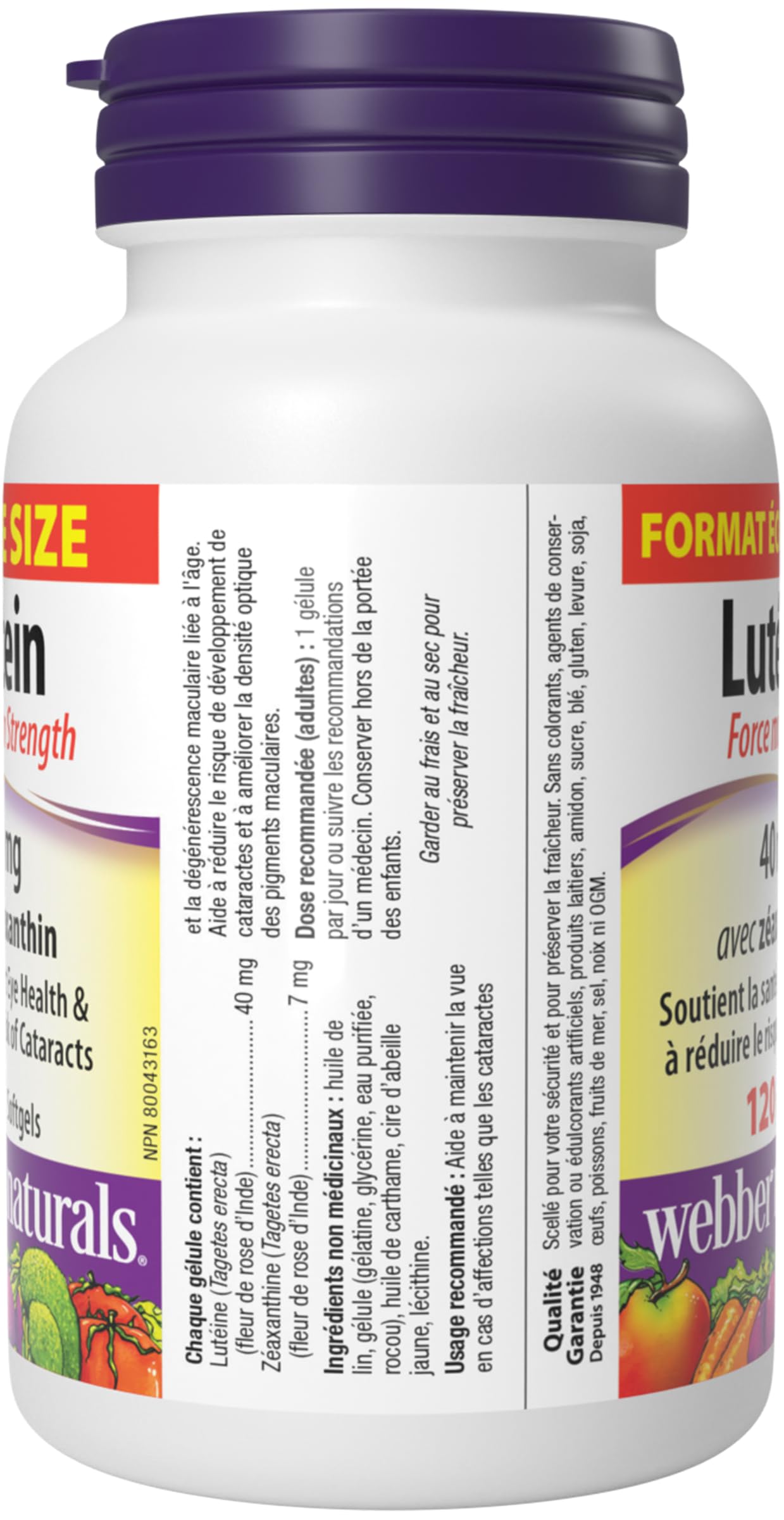 Webber Naturals Lutein 40 mg, 120 Softgels, Maximum Strength Eye Support Supplement with Zeaxanthin ๐ All In One Marketplace Canada