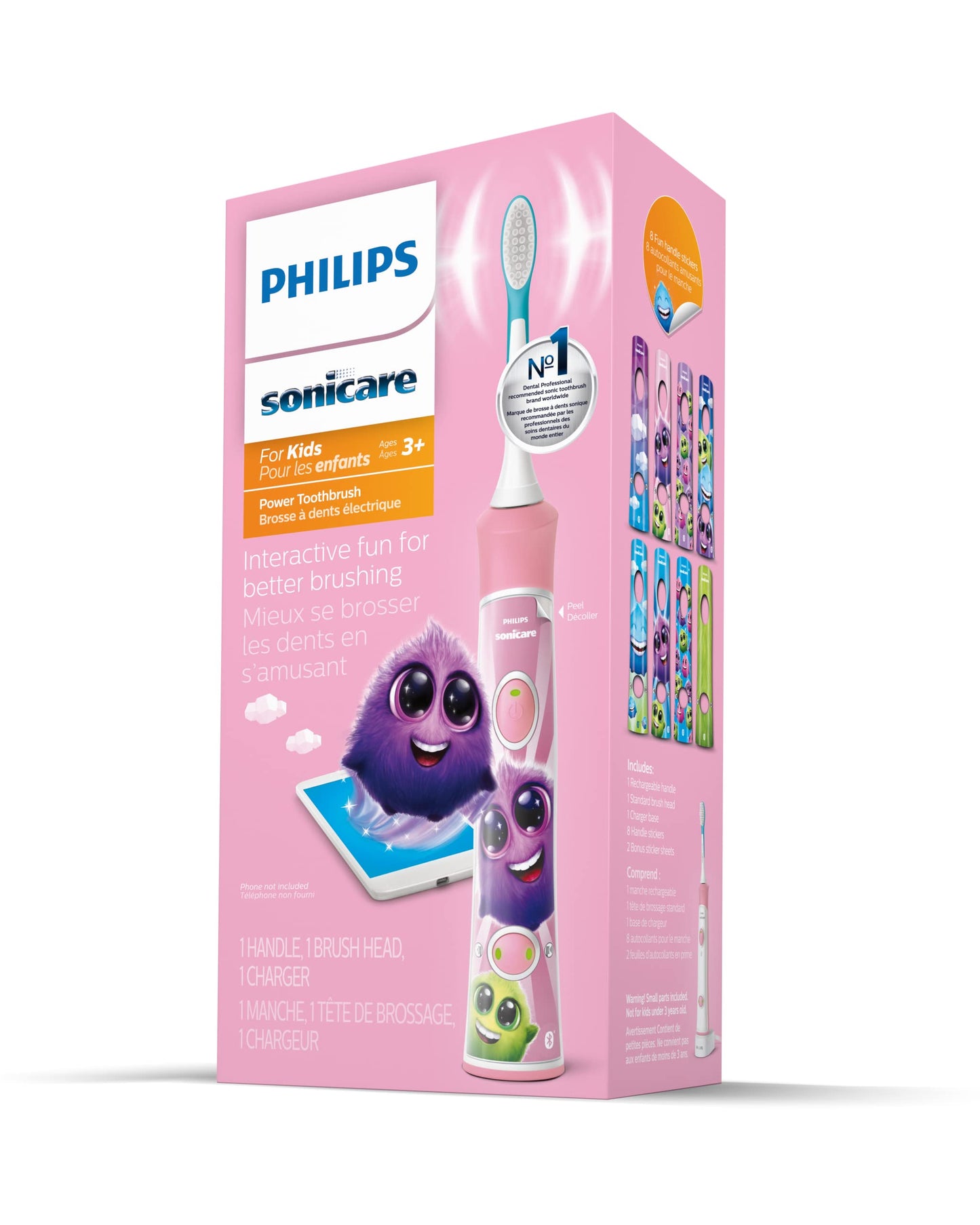 Philips Sonicare for Kids Pink Rechargeable Electric Toothbrush, HX6351/41 π All In One Marketplace Canada
