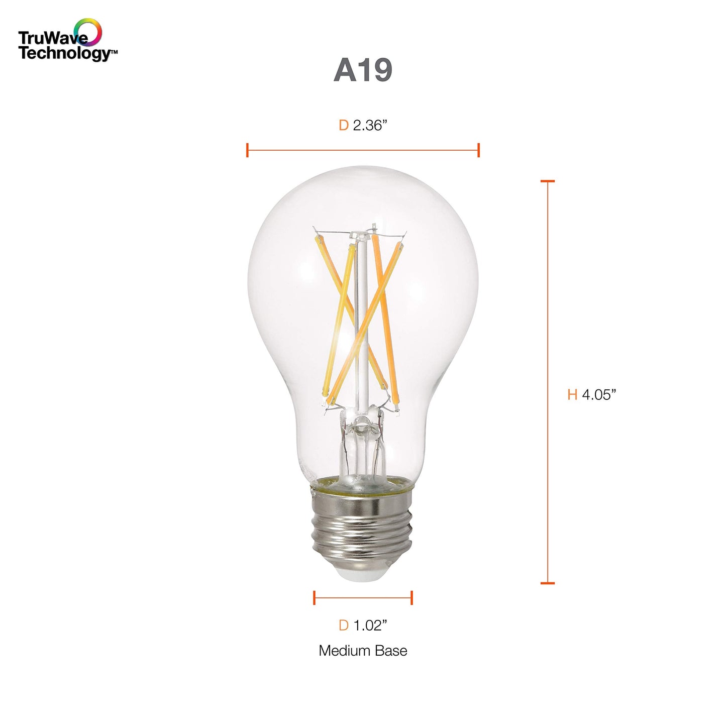 Sylvania LED TruWave Natural Series Light Bulb, 60W Equivalent, Efficient 8W A19, Medium Base, Dimmable, 800 Lumens, 2700K, Soft White, Clear - 6 Count (Pack of 1) (40806) π All In One Marketplace Canada