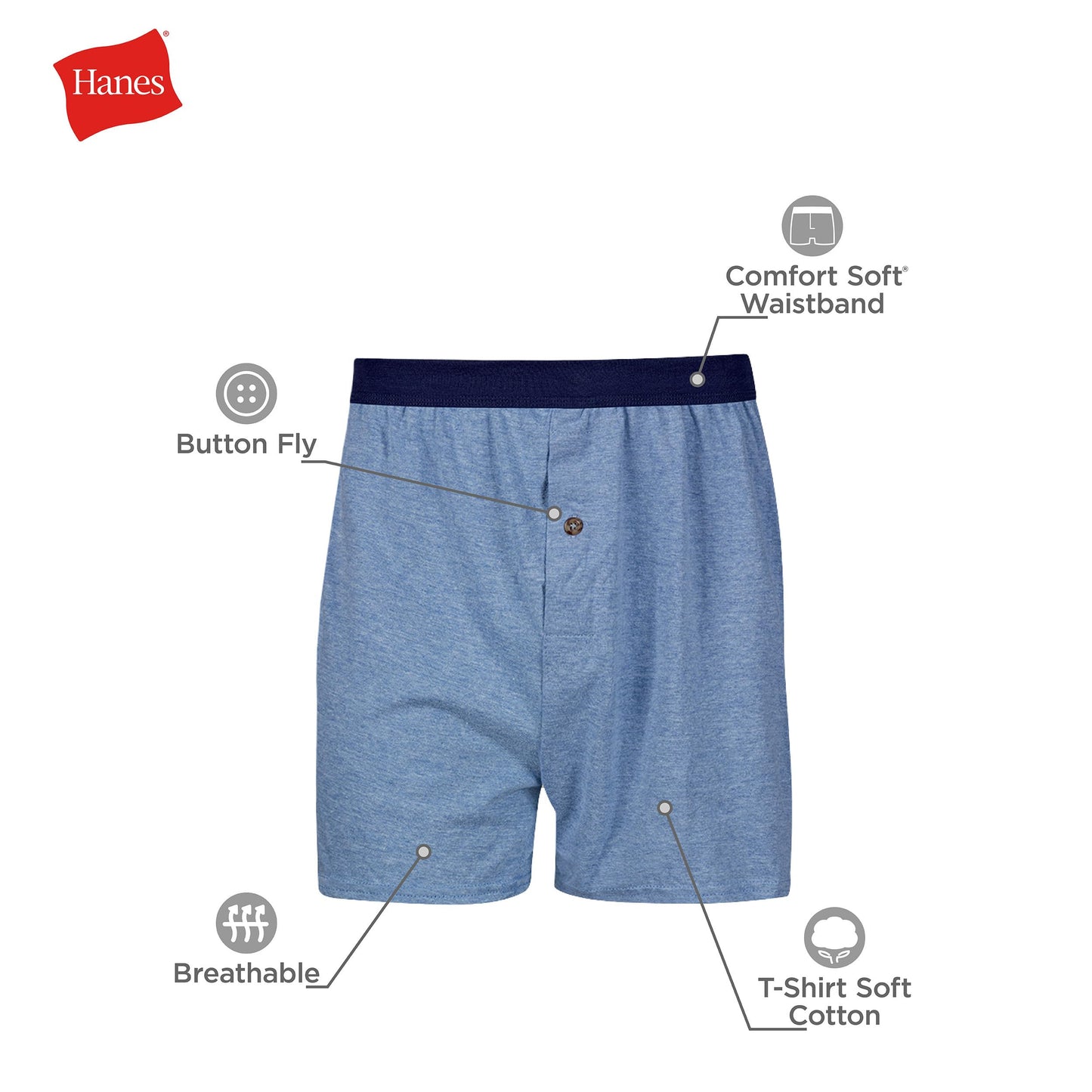 Hanes Men's ComfortSoft Knitboxer Underwear, Pack of 4, Assorted Colours ๐ All In One Marketplace Canada