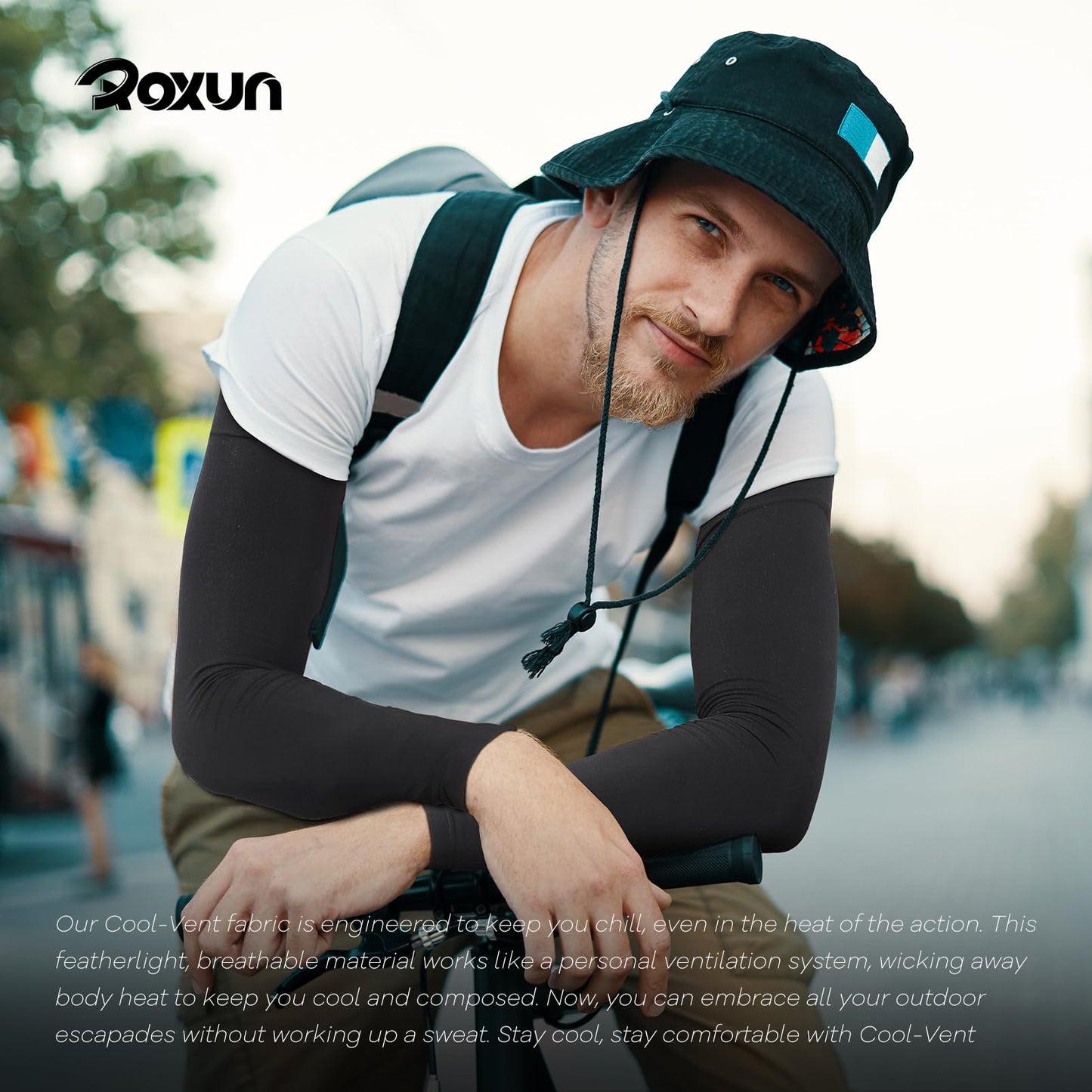 ROXUN 2 Pairs Arm Sleeves, Cooling UV Sun Protection Sports Compression for Men/Women 2 Black ๐ All In One Marketplace Canada