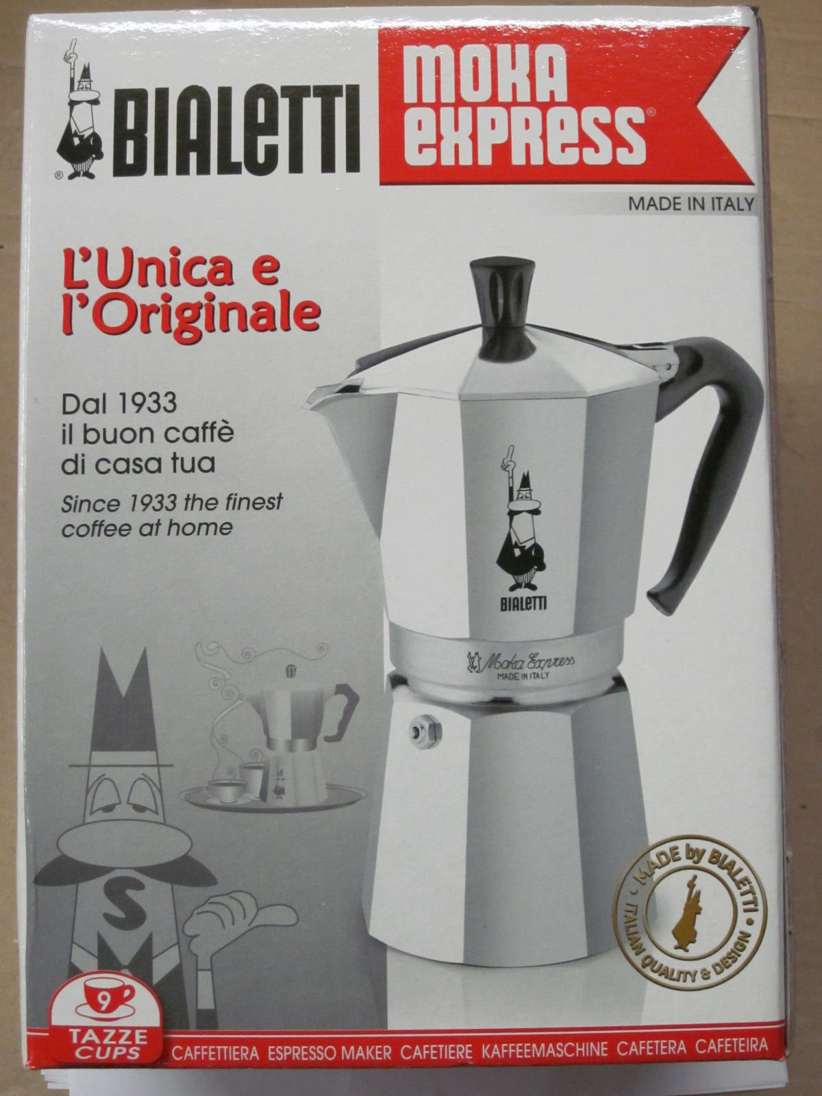 Bialetti - Moka Express: Iconic Stovetop Espresso Maker, Makes Real Italian Coffee, Moka Pot 9 Cups (14 Oz - 420 Ml), Aluminium, Silver ๐ All In One Marketplace Canada