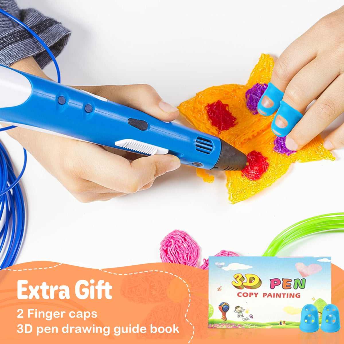 3D Pen Filament Refills 15 Colors, Each Color 16 Feet Total 240 Feet, 1.75 mm Pla Filament Comes with 2 Finger Caps & Copybook,3D Printing Pen Filament Refills Compatible with Mynt3d,scrib3d 3D Pen ๐ All In One Marketplace Canada