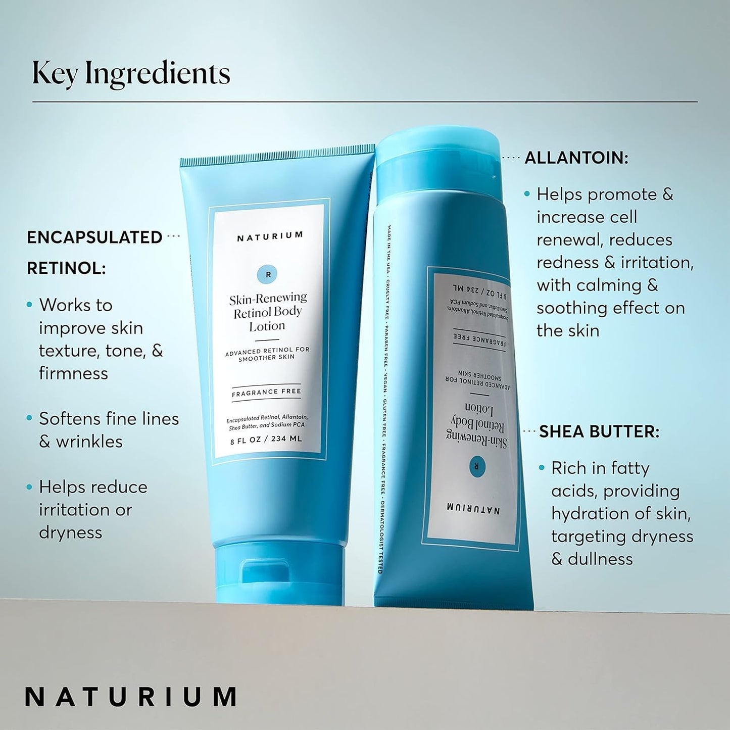Naturium Skin-Renewing Retinol Body Lotion | Moisturizing & Firming Cream, With Allantoin & Shea Butter | 8 FL OZ / 234 ml π All In One Marketplace Canada