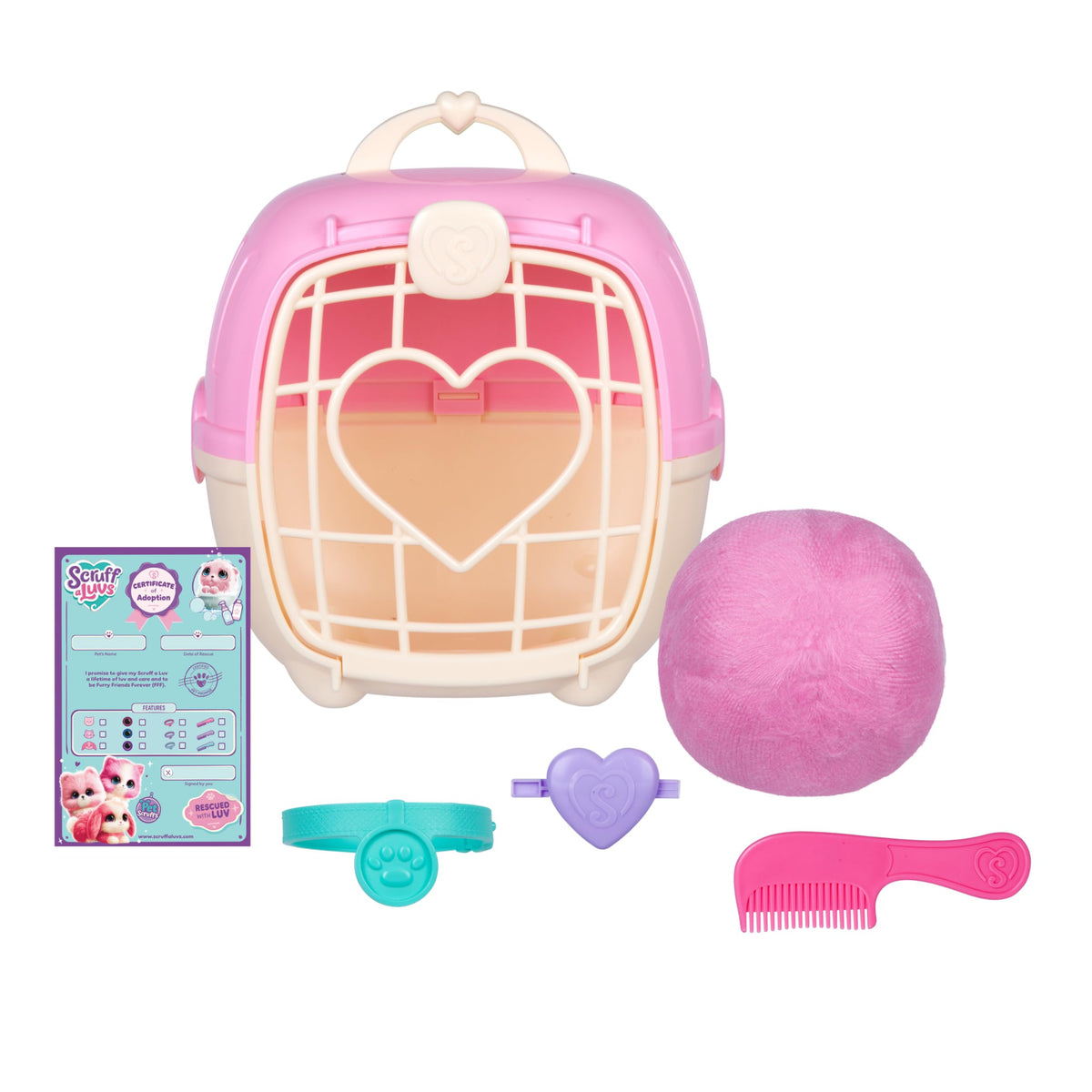 ScruffaLuvs Pet Scruffs Pink - Mystery Plush Toy, 7.5" Tall - Wash to Reveal 1 of 3 Rescue Pets: Puppy, Bunny, or Kitty - Includes 8.7" Deluxe Pet Carrier ๐ All In One Marketplace Canada