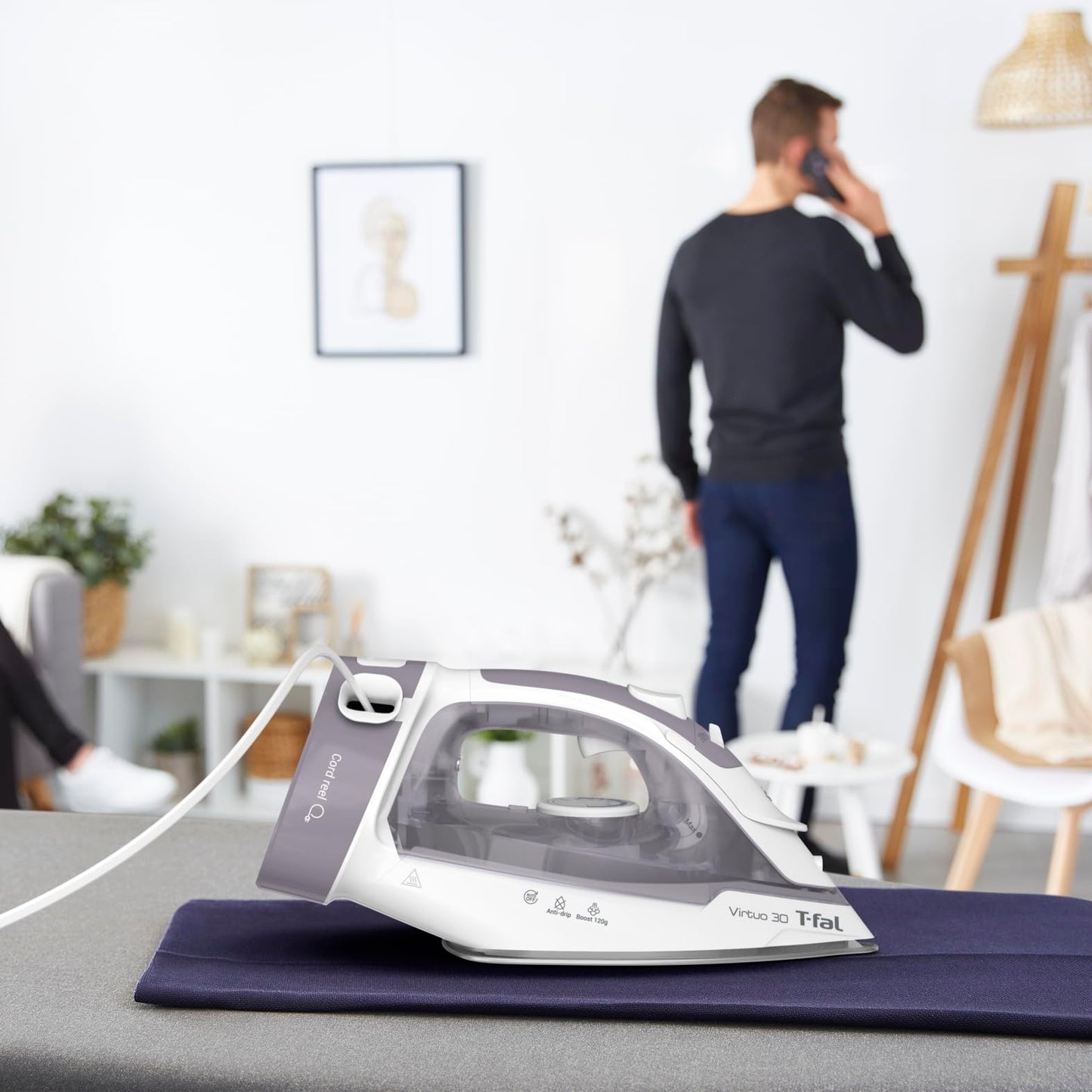 T-Fal Virtuo Steam Iron for Clothes with Retractable Cord, Portable Iron and Steamer for Clothes, Ceramic Nonstick Soleplate, 1500 Watts, Anti-Drip, Auto-Off, Scratch Resistant, Grey ๐ All In One Marketplace Canada