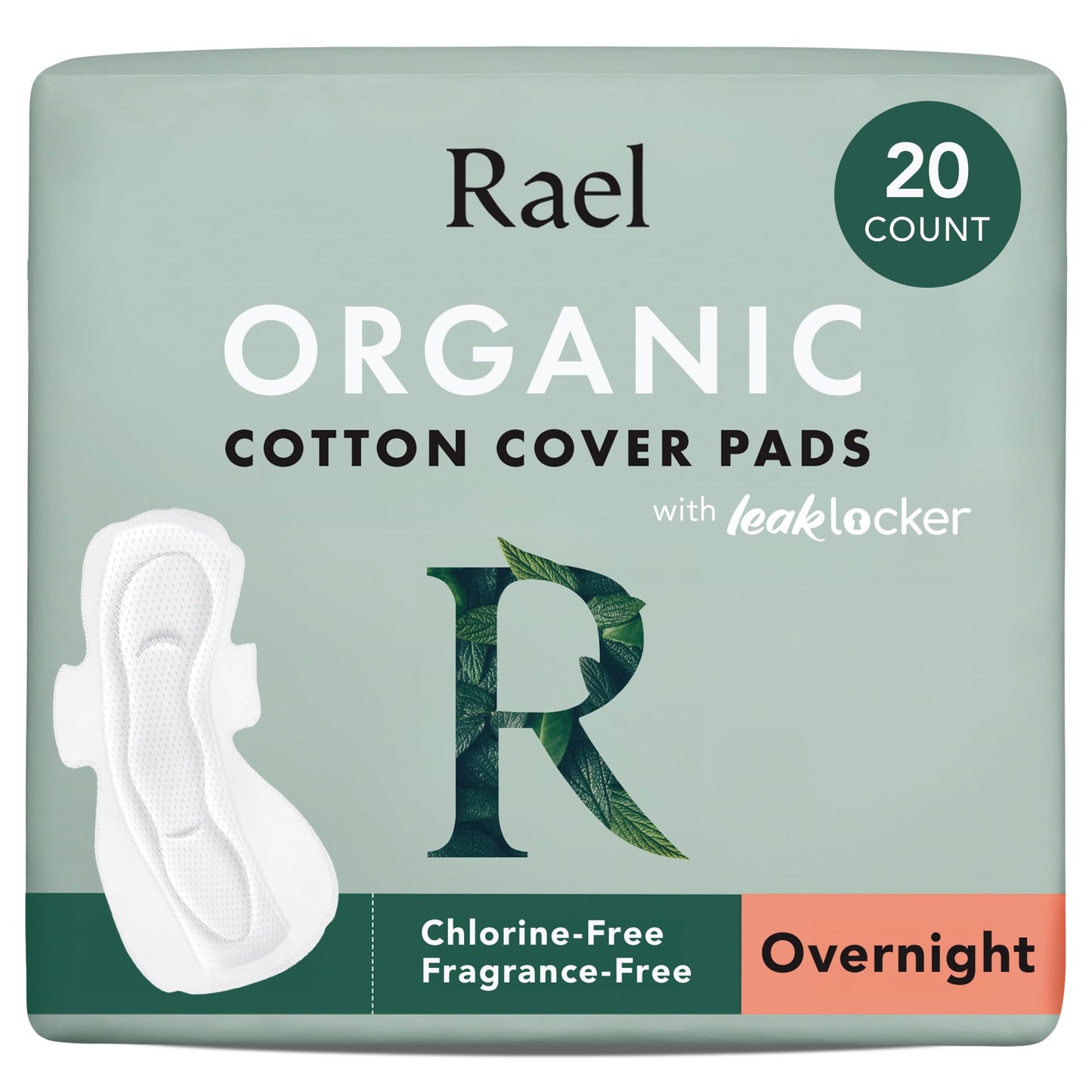 Rael Pads for Women, Organic Cotton Cover - Period Pads with Wings, Feminine Care, Sanitary Napkins, Heavy Absorbency, Unscented, Ultra Thin (Overnight, 20 Count) ๐ All In One Marketplace Canada