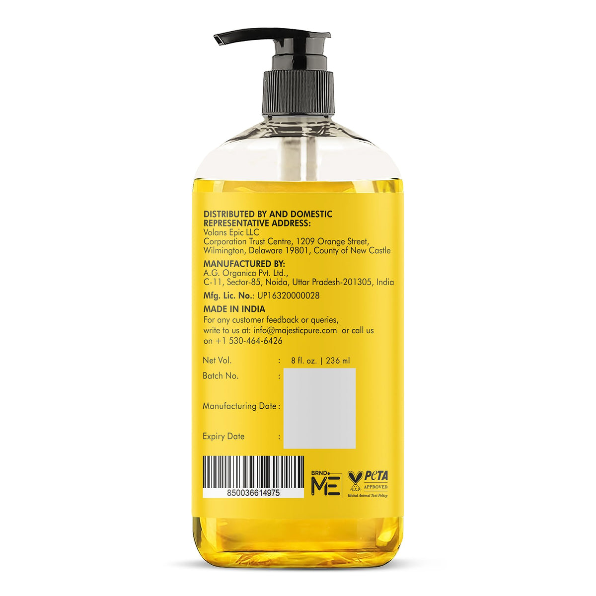 Majestic Pure Vitamin E Oil - 100% Pure & Natural, 20,000 IU | Premium Grade, Cold-Pressed and Tocopherol to Repair Dry, Damaged Skin| Moisturizing Skin, Hair and Scalp 8 Fl Oz ๐ All In One Marketplace Canada