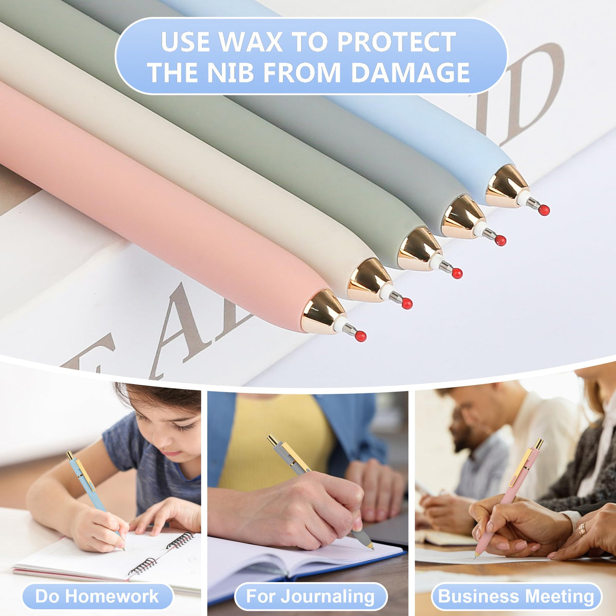 Siwyit Gel Pens 6 Pcs, 0.5mm Quick Dry Black Ink Pens Fine Point Smooth Writing Pens,Retractable Pens for Journaling Note Taking,Stylo Gel Gift for Women (Morandi-6PC) ๐ All In One Marketplace Canada