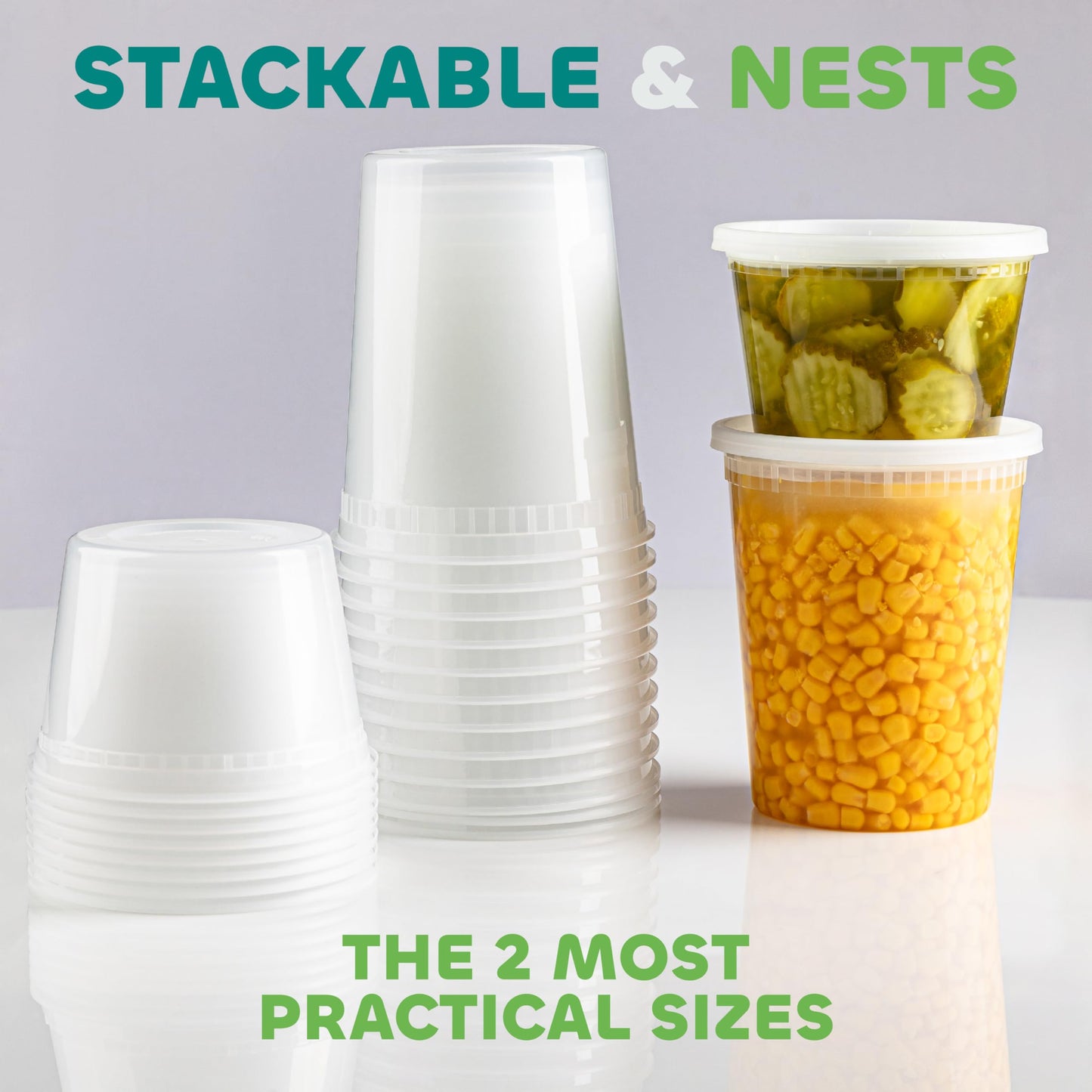 Deli Food Containers with Lids - (16 Sets) 8-32 Oz Quart Size & 8-16 Oz Pint Size Airtight Food Storage Takeout Meal Prep Containers, BPA-Free, Dishwasher, Microwave Safe ๐ All In One Marketplace Canada