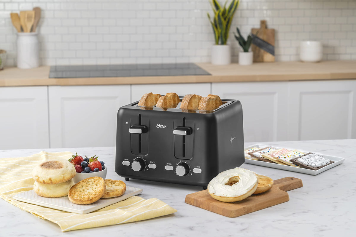 Oster 4-Slice Toaster with Bagel and Reheat Settings and Extra-Wide Slots, Black ๐ All In One Marketplace Canada