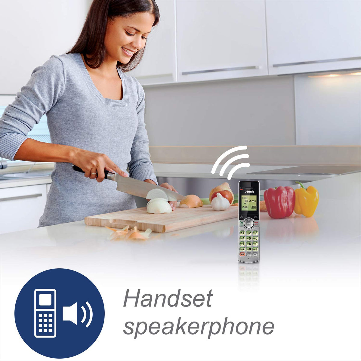 VTech DECT 6.0 Three Handset Cordless Phone with CID, Backlit Keypads and Screens, Full Duplex Handset Speakerphones, Call Block, (Not Answering Machine Version) Silver/Black ๐ All In One Marketplace Canada