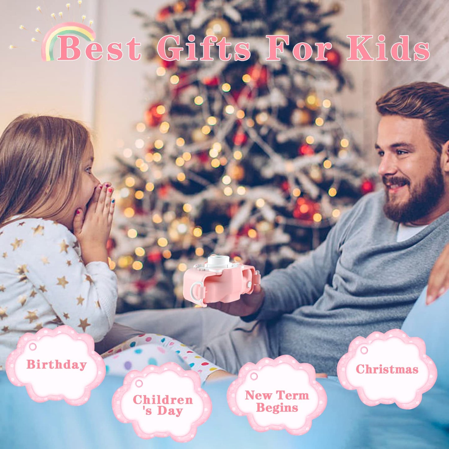 CIMELR Kids Camera Toys for 3 4 5 6 7 8 9 10 11 12 Year Old Boys/Girls, Kids Digital Camera for Toddler with Video, Christmas Birthday Festival Gifts for Kids, Selfie Camera for Kids, 32GB SD Card 🍁 All In One Marketplace Canada