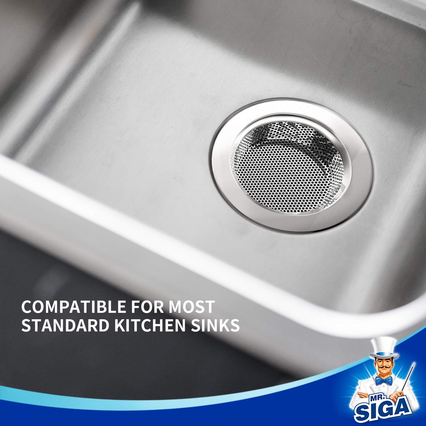MR.SIGA Kitchen Sink Strainer, Stainless Steel Sink Drain Strainer, Dishwasher Safe, Outer Diameter4.4 inch/11.2cm, Inner Diameter 3 inch/7.6cm, Pack of 3 ๐ All In One Marketplace Canada