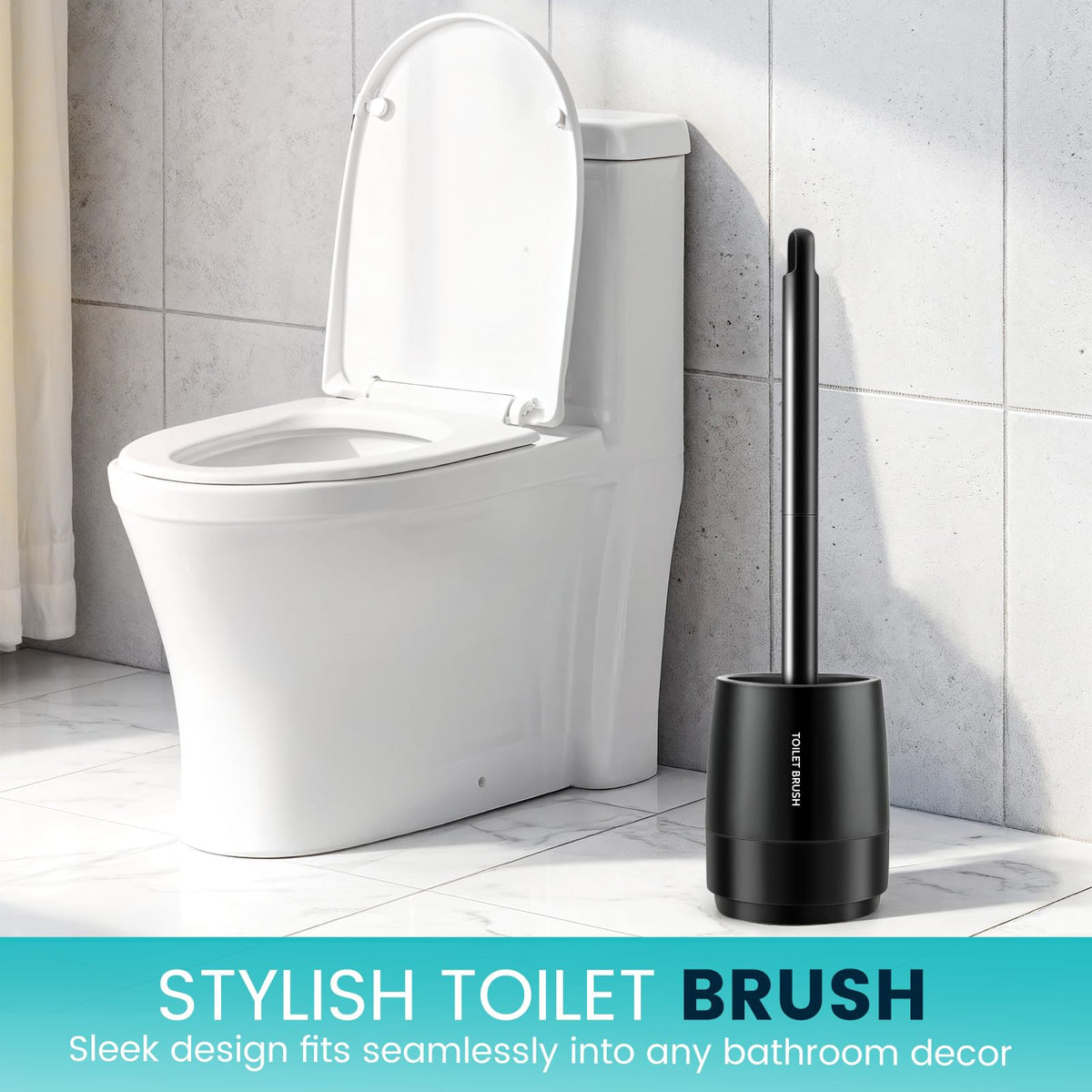 Toilet Brush Toilet Bowl Cleaner Brush and Holder with Dense Durable Scrubbing Bristles Black Toilet Scrubber for Bathroom Deep Cleaning ๐ All In One Marketplace Canada