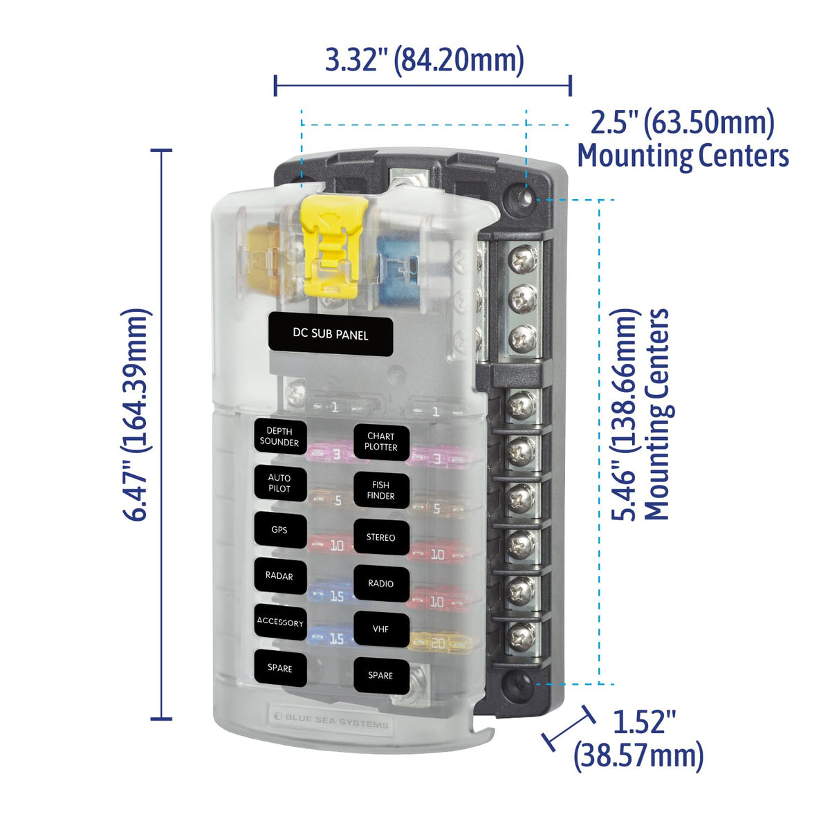 Blue Sea Systems ST Blade Fuse Block - 12 Circuits with Negative Bus & Cover ๐ All In One Marketplace Canada