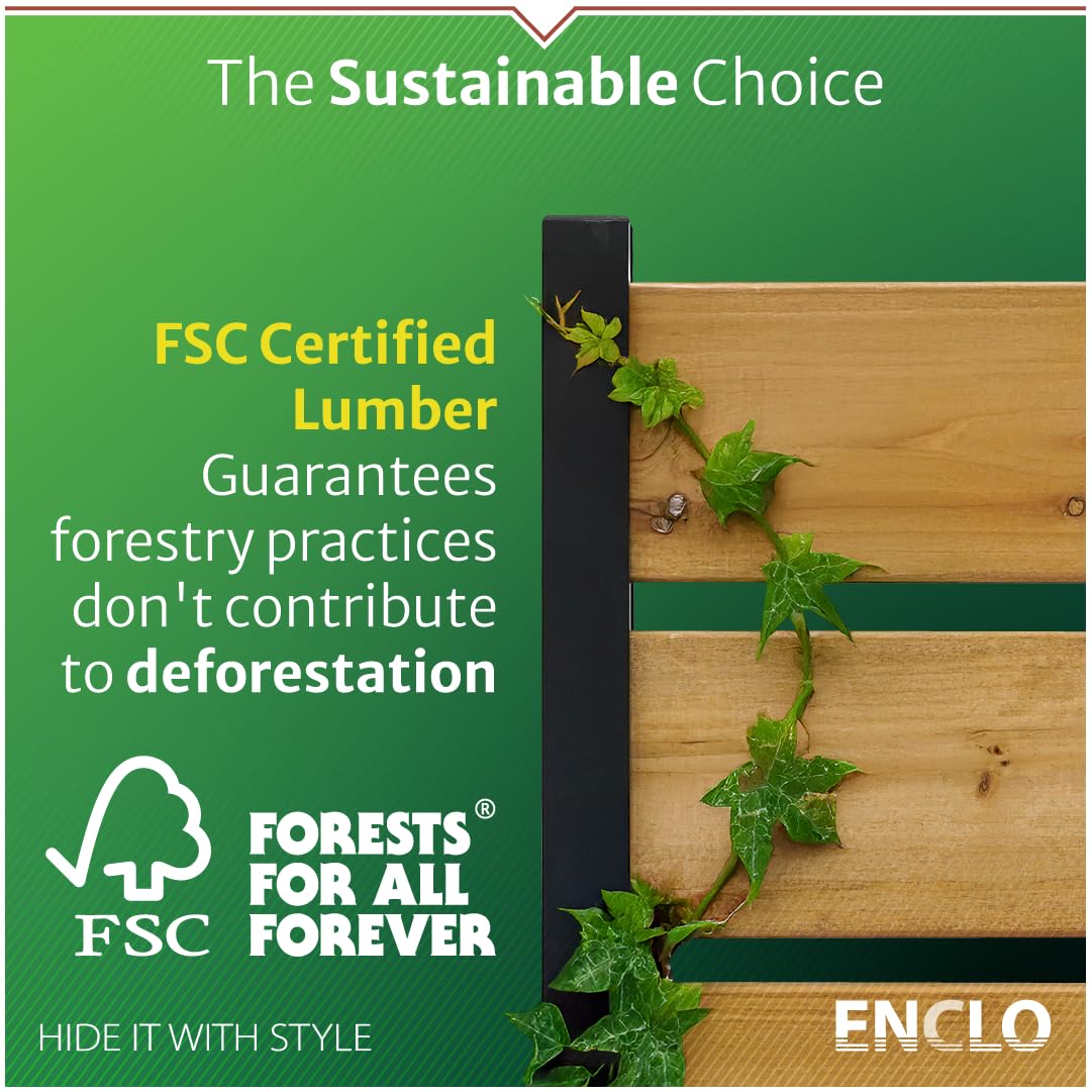 5ft H x 3.2ft W (1 Panel) No Dig Enclo Concord Cedar Wood Privacy Screen, Great to Hide Trash Cans, Decorative Patio Privacy Screen, Outdoor Fence, Air Conditioner Fence, EC18022 ๐ All In One Marketplace Canada
