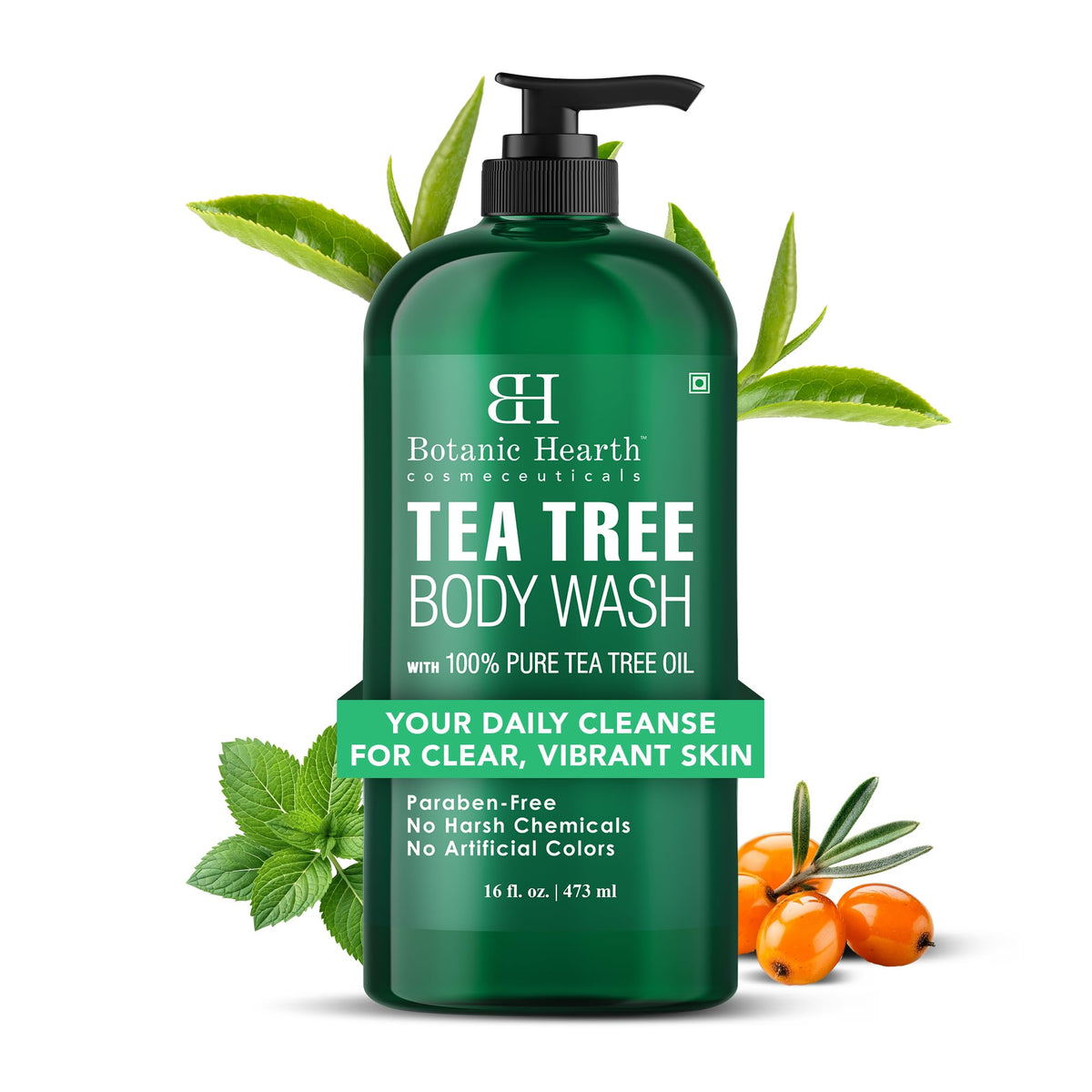 Botanic Hearth Tea Tree Body Wash | Shower Gel - 16 fl oz Helps Nail Conditions Athletes Foot Ringworms Jock Itch & Body Odor Soothes Itching & Promotes Healthy Skin and Feet Naturally Scented ๐ All In One Marketplace Canada