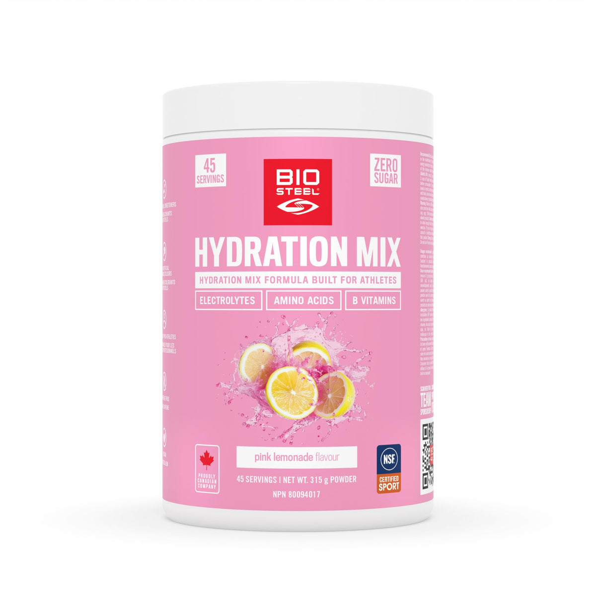 BioSteel Hydration Mix, Great Tasting with Zero Sugar, and No Artificial Flavours or Preservatives, Pink Lemonade, 45 Servings per Tub, Powder đ All In One Marketplace Canada