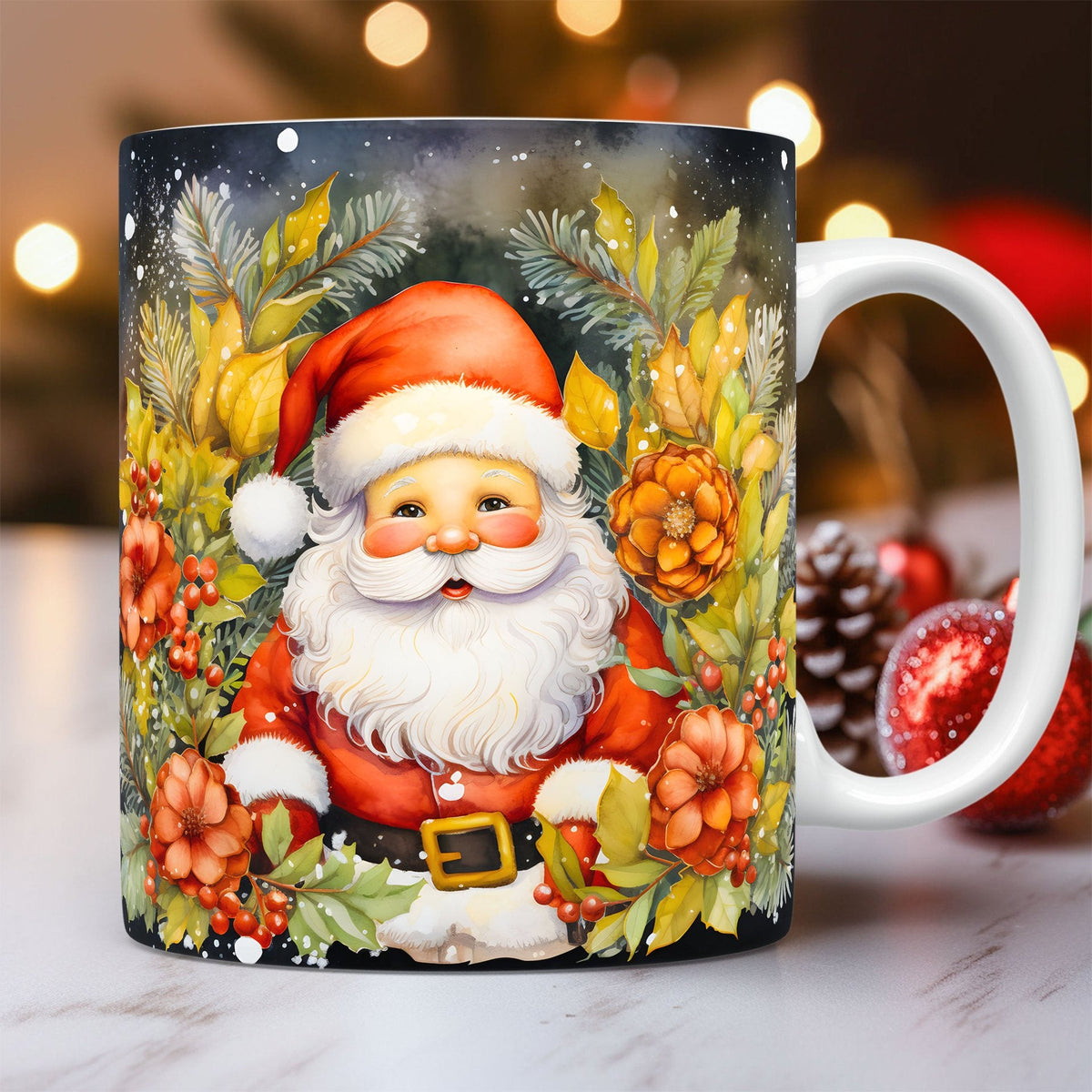 Creative 3D Christmas Ceramic Mug – Santa Claus Design