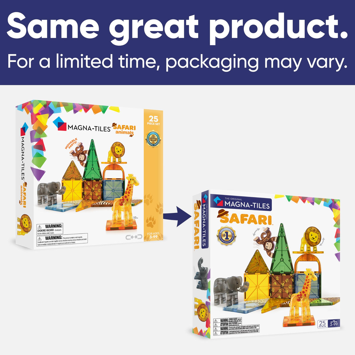 MAGNA-TILES Safari Animals 25-Piece Magnetic Construction Set, The Original Magnetic Building Brand 🍁 All In One Marketplace Canada
