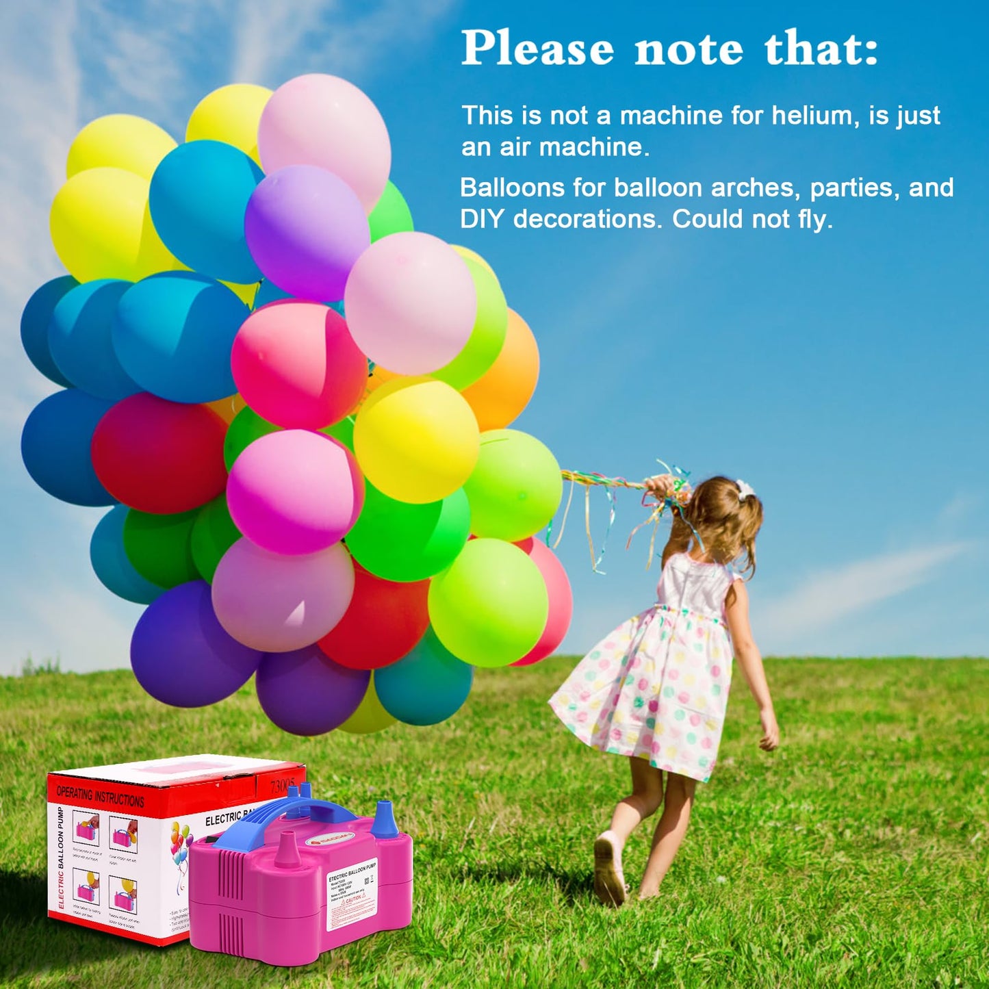 IDAODAN Electric Balloon Pump, Portable Electric Balloon Blower Machine Inflator Air Pump Dual Nozzle110V 600W for Party Decorations π All In One Marketplace Canada