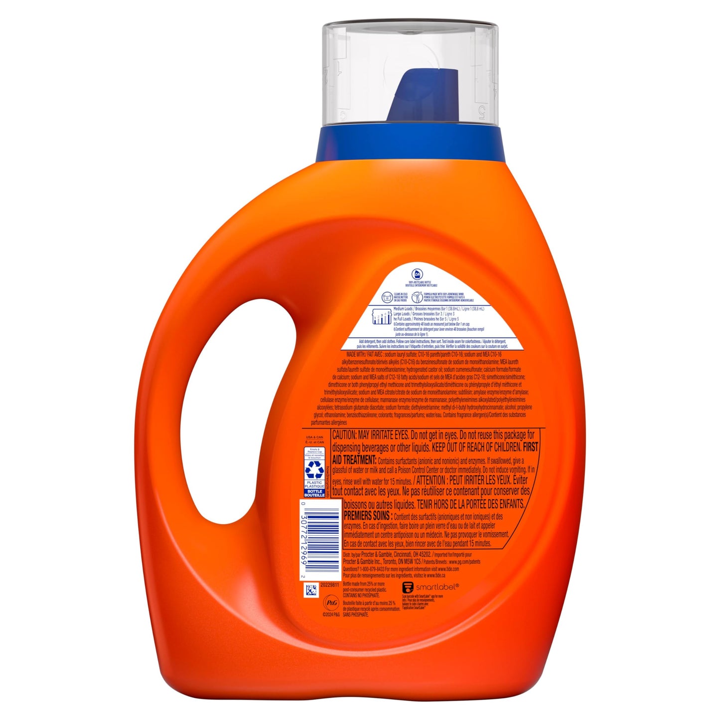 Tide Liquid Laundry Detergent, Iris Bouquet Scent, HE Compatible, Cold Water Clean Liquid Detergent, 1.86 Litres, 48 Loads đ All In One Marketplace Canada