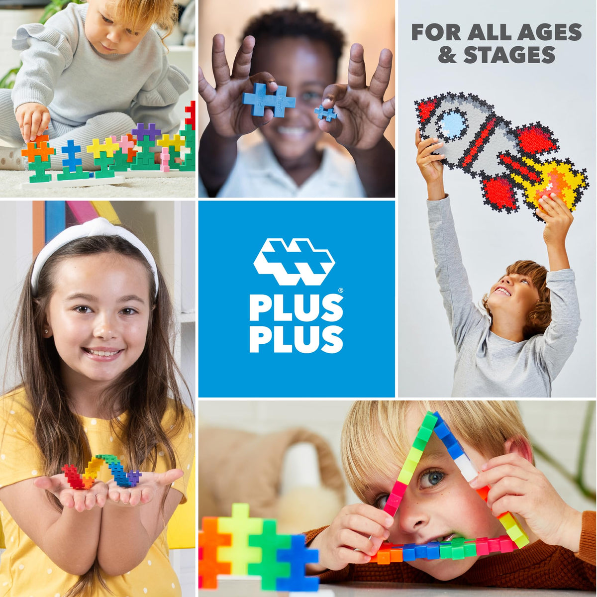 PLUS PLUS - 100 Pcs 30 x 50 mm Big Basic Colors Mix Building Blocks ๐ All In One Marketplace Canada