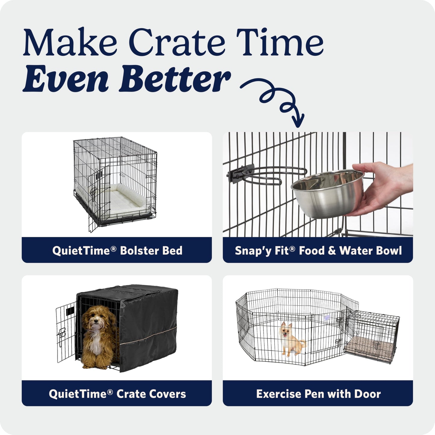 MidWest Homes for Pets 22-Inch iCrate for Extra-Small Breeds, Up to 15 lbs, Single Door Folding Dog Crate with Divider Panel, Leak-Proof Tray & Secure Latch, Portable, Durable & Easy to Assemble ๐ All In One Marketplace Canada