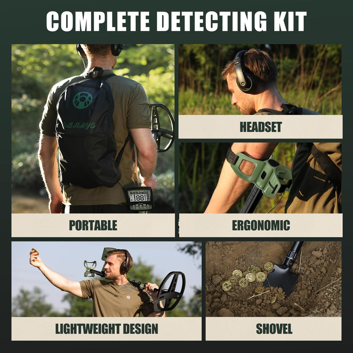 Gbnryg Professional Metal Detector for Adults,12" IP68 Waterproof Search Coil with LCD Backlight,5 Modes Gold Detector,Advanced DSP Chip&High Accuracy System for Beach/Gold Hunting 🍁 All In One Marketplace Canada