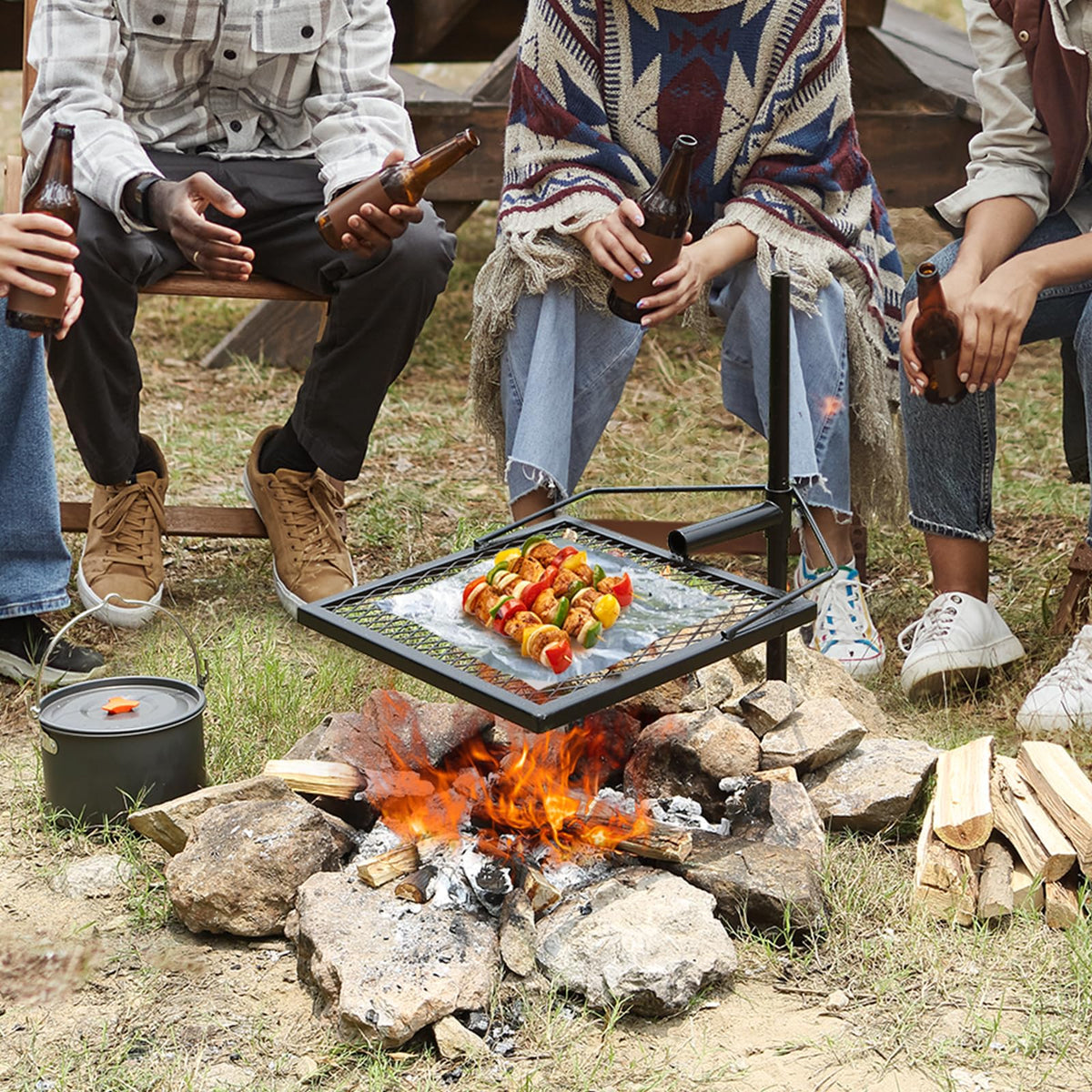 VEVOR Swivel Campfire Grill, Fire Pit Grill Grate, Heavy Duty Steel Grill Grates, 360ยฐ Adjustable Open Outdoor Cooking Equipment, Portable Camp Fire Racks for Camping Outdoor BBQ ๐ All In One Marketplace Canada