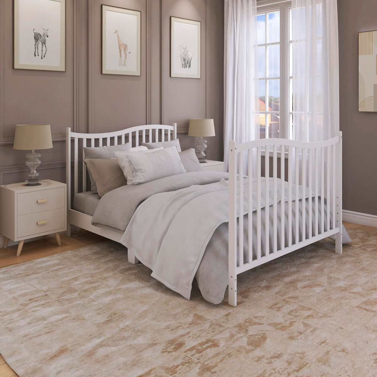 Dream On Me Chelsea 5-In-1 Convertible Crib In White, 4 Mattress Height Positions, Non Toxic Finish, JPMA Certified, Made Of Sustainable And Sturdy Pinewood š All In One Marketplace Canada