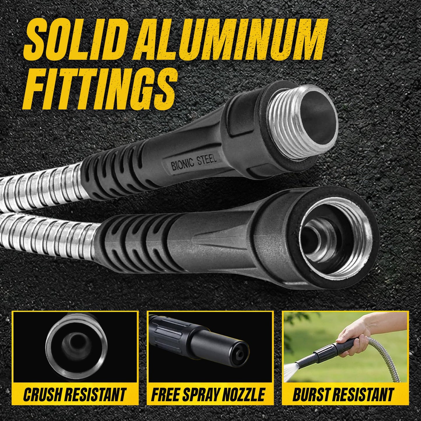 Bionic Steel Metal Garden Hose 100ft, Rust Proof 304 Stainless Steel Water Hose with Aluminum Fittings, Flexible & Heavy Duty Hose, Lightweight, Kink Free & Easy Coil Outdoor Hose - 2026 Model 🍁 All In One Marketplace Canada