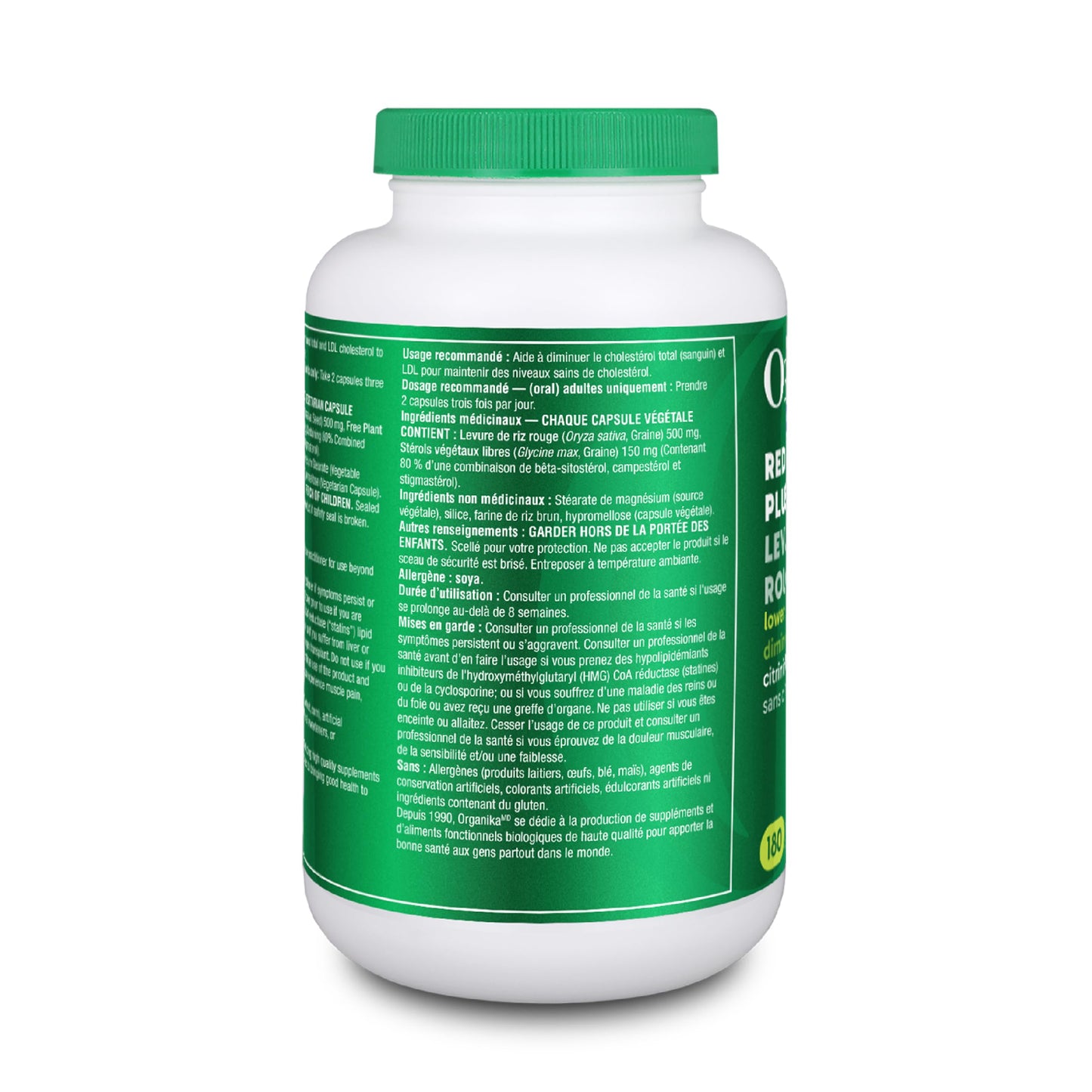 Organika Canadian-Made Red Yeast Rice Plus- Plant Sterols, Cholesterol Support- 180vcaps ๐ All In One Marketplace Canada