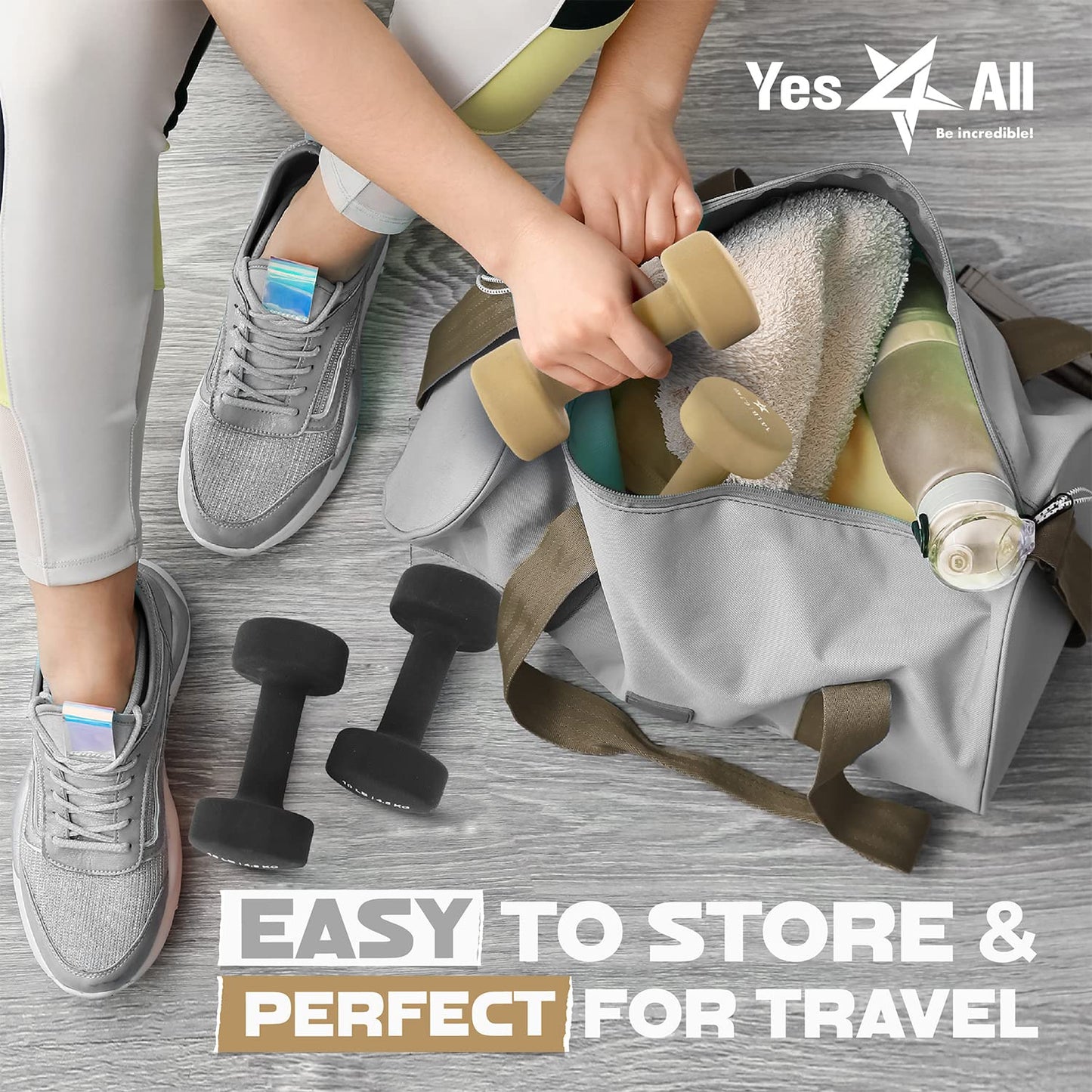 Yes4All Dumbbell Neoprene, poids et haltere, Weight Set, Hand Weights for Women, Dumbbells Pair, Free Weights (C. Gray - 7lbs) ๐ All In One Marketplace Canada