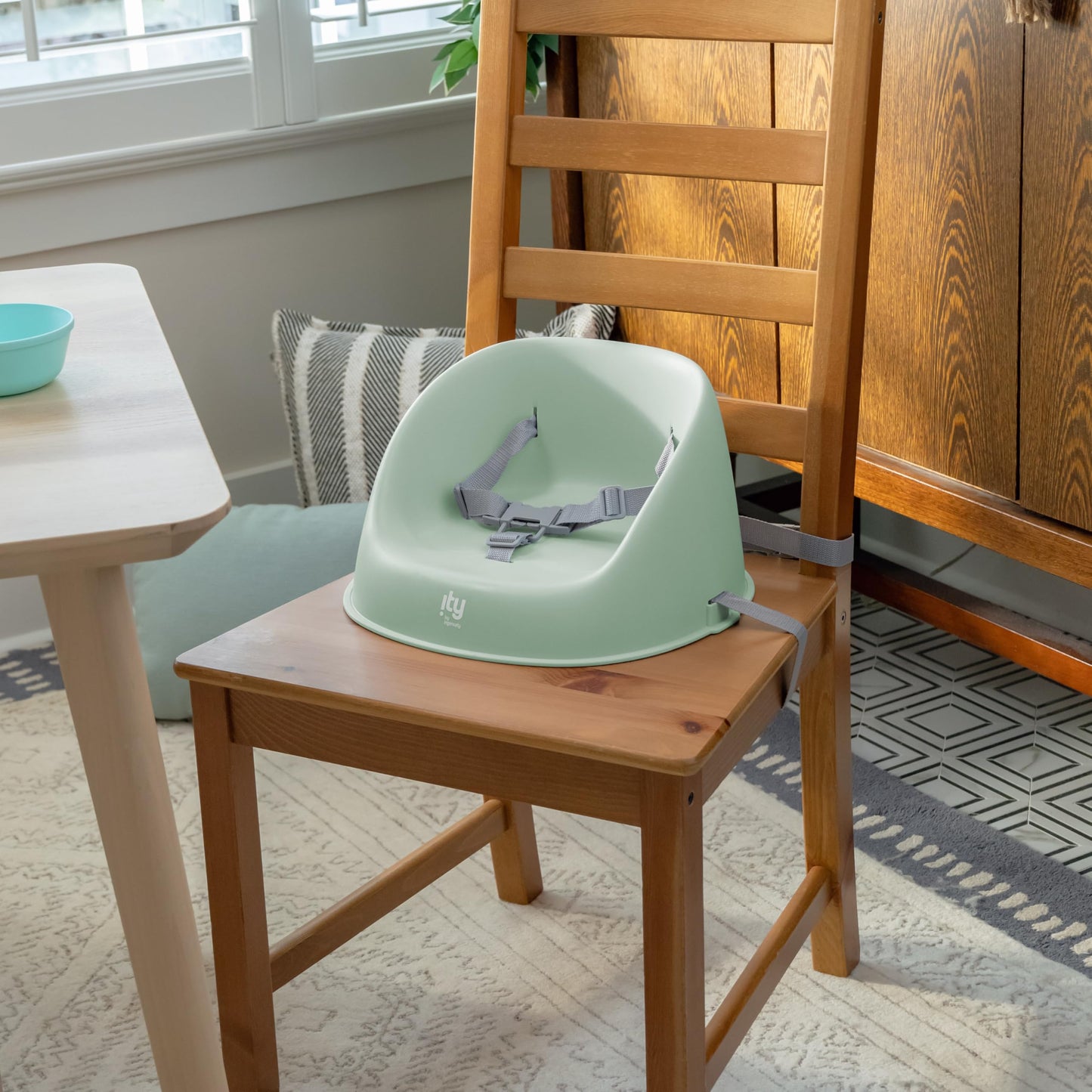 Ingenuity: ity by Ingenuity My Spot Easy-Clean Baby Booster Feeding Chair, 3-Point Harness, Washable Removable Straps - Green ๐ All In One Marketplace Canada