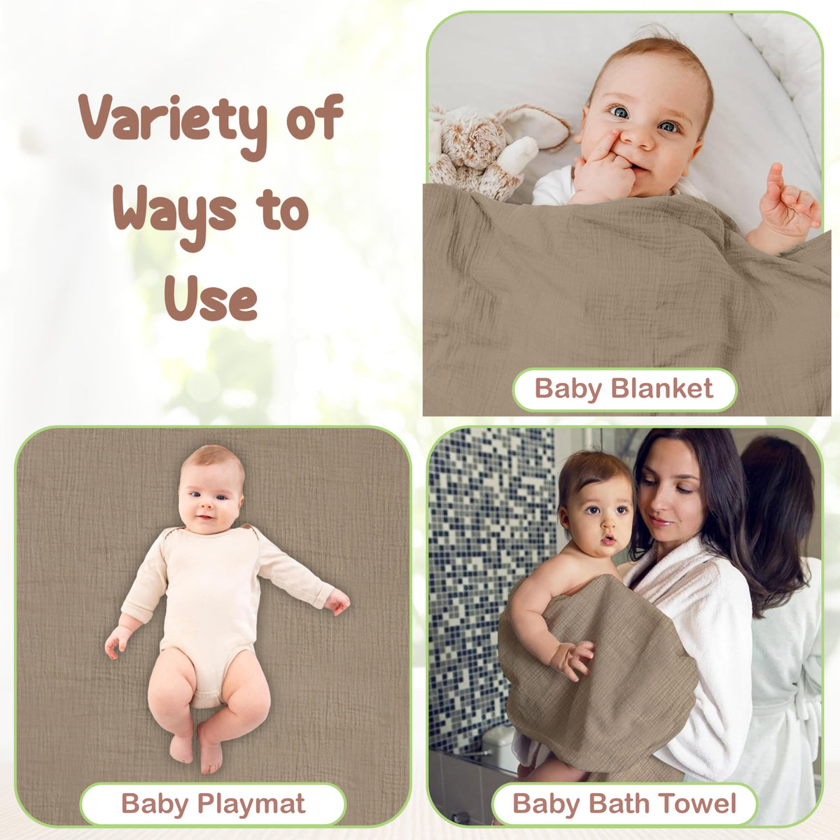 Infancie 100% Organic Cotton Muslin Hooded Baby Towels 2 Pack 81 X 81 CM Shower Towel Soft Breathable Lightweight Quick Dry Gentle On Baby Skin for Newborns and Infants ๐ All In One Marketplace Canada