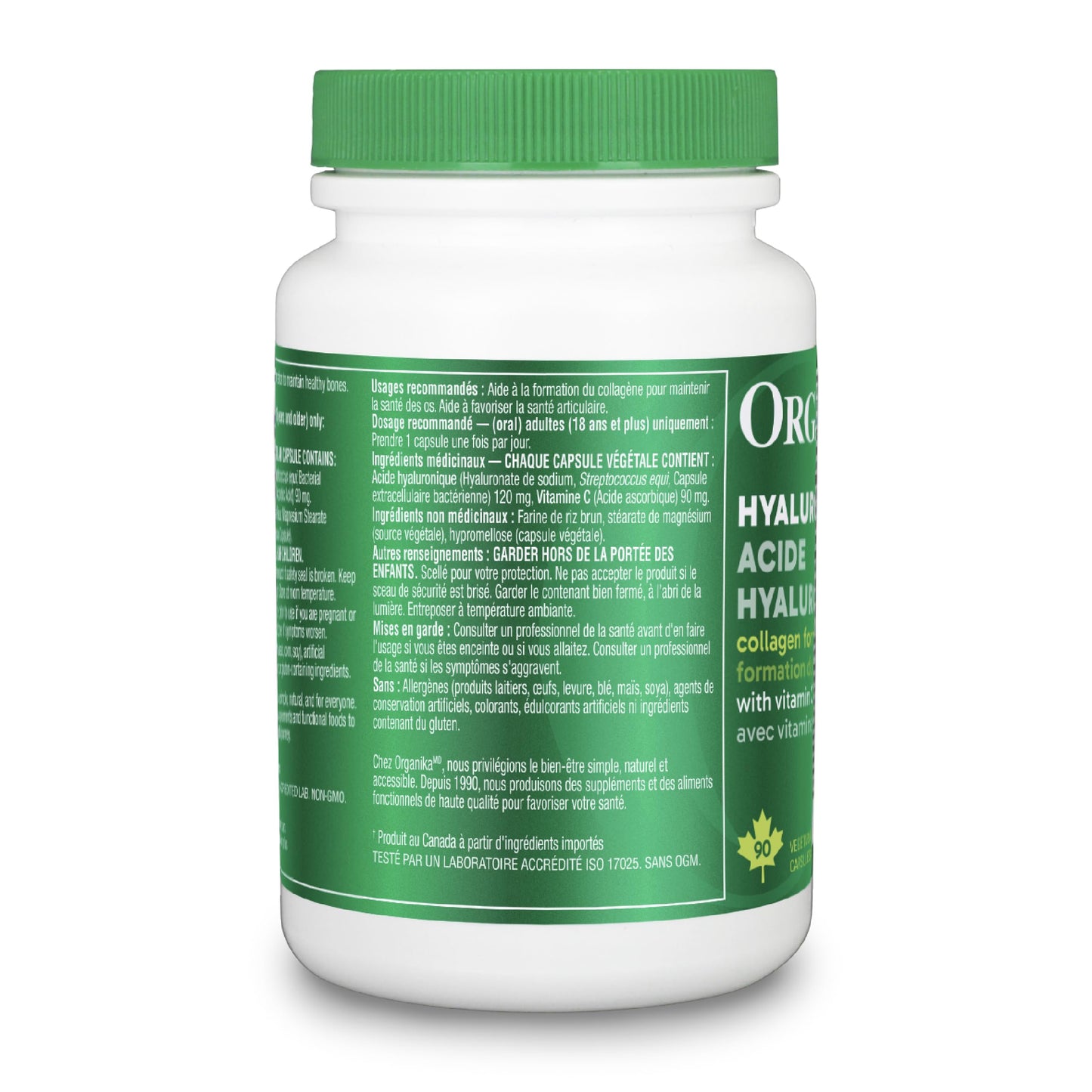 Organika Canadian-Made Hyaluronic Acid With Vitamin C 90 Vcaps ๐ All In One Marketplace Canada