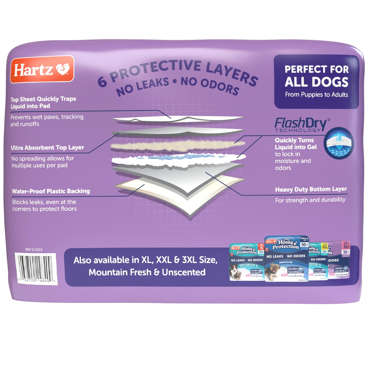 Hartz Home Protection Lavender Scented Dog Pads, 100 Count, Super Absorbent & Won't Leak, Odor Eliminating ๐ All In One Marketplace Canada