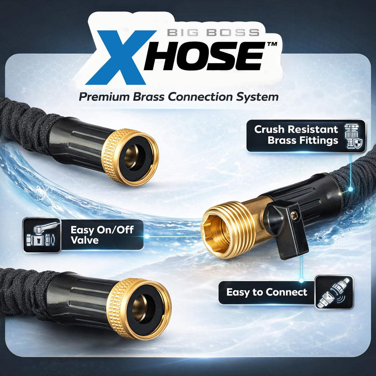 XHOSE PRO Expandable Garden Hose 100ft Water Hose with Brass Fittings, Flexible, Expanding and Retractable, Lightweight 100 Ft Hose, Tuyau Arrosage - 2026 Model ๐ All In One Marketplace Canada