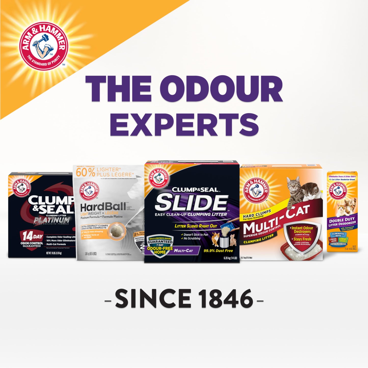 Arm & Hammer Slide Clumping Cat Litter, Multi-Cat Clay, Effortless Clean, 7-Day Odour Control, Dust-Free, Low-Tracking, Rock-Hard Clumps, Baking Soda Power, 6.4 kg π All In One Marketplace Canada