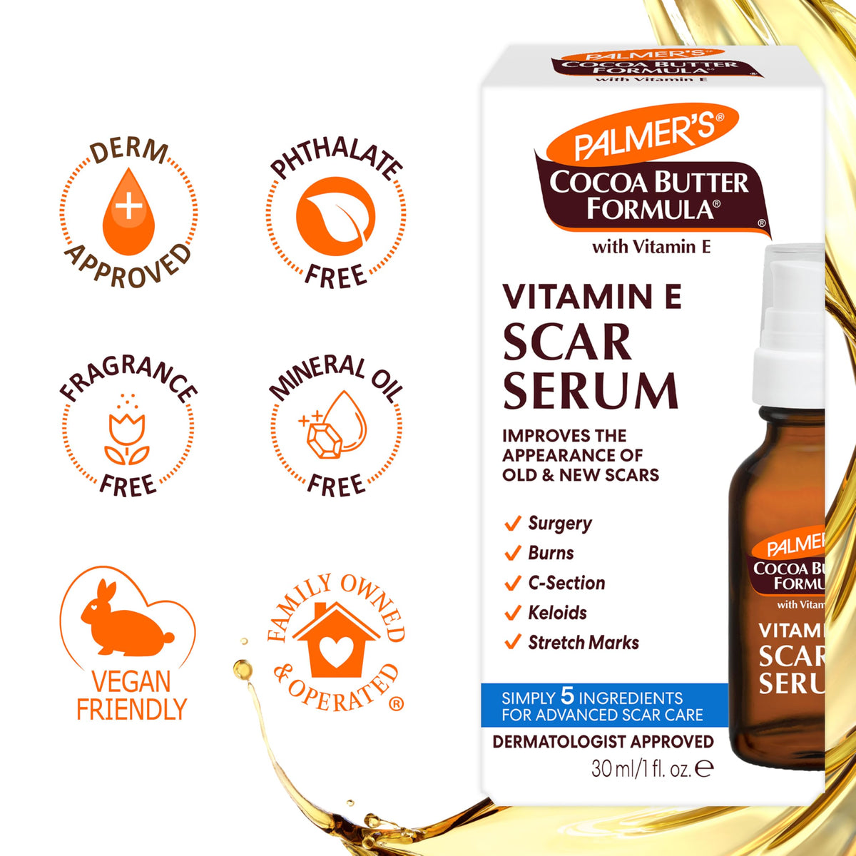 Palmer's Cocoa Butter Formula Vitamin E Scar Serum, 30ml ๐ All In One Marketplace Canada