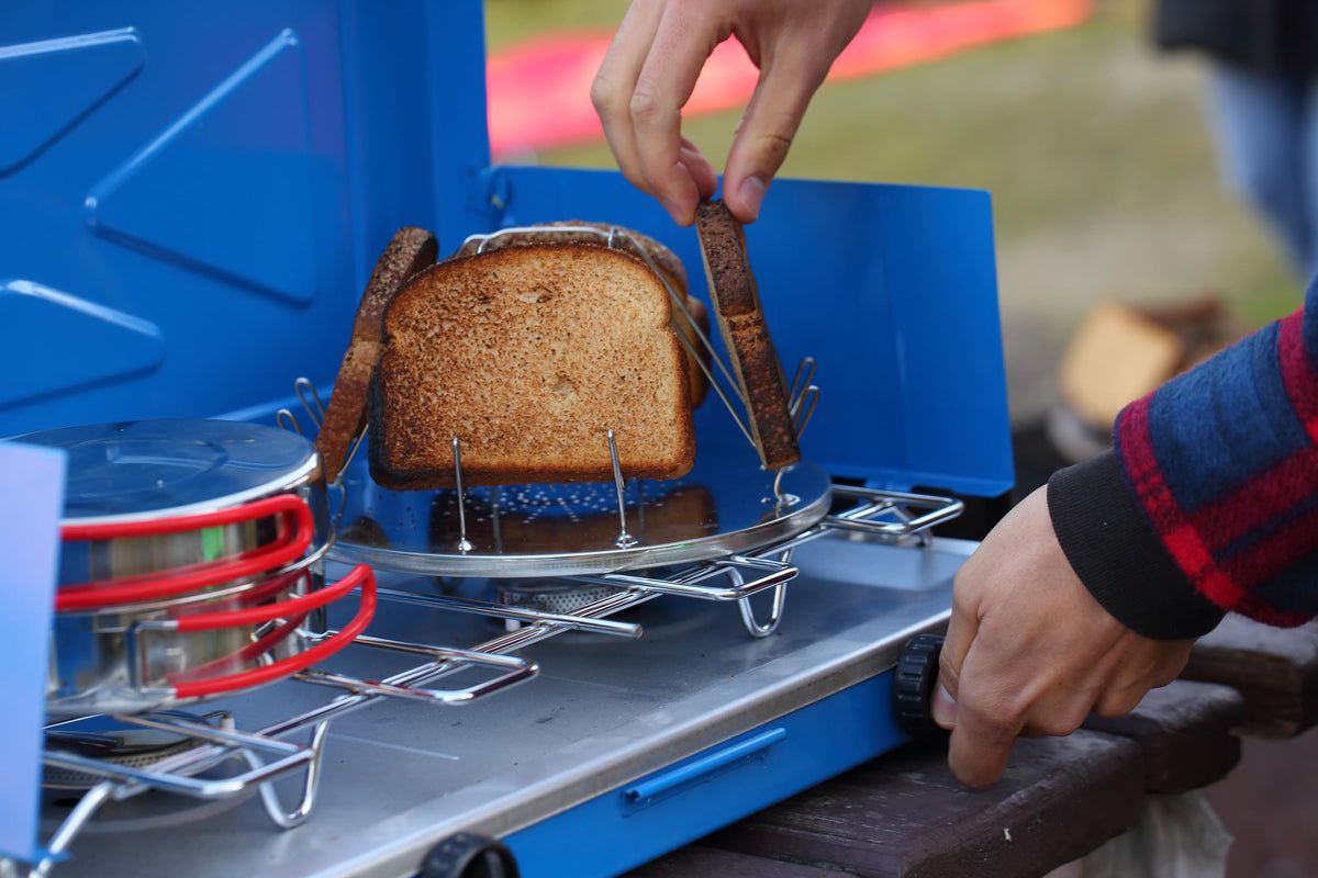 Coghlan's Camp Stove Toaster โ Stainless Steel, Lightweight, Portable and Compact Design for Outdoor Cooking, Toasts Up to 4 Slices at a Time, Perfect for Camping, Hiking, Backpacking, and Picnics ๐ All In One Marketplace Canada