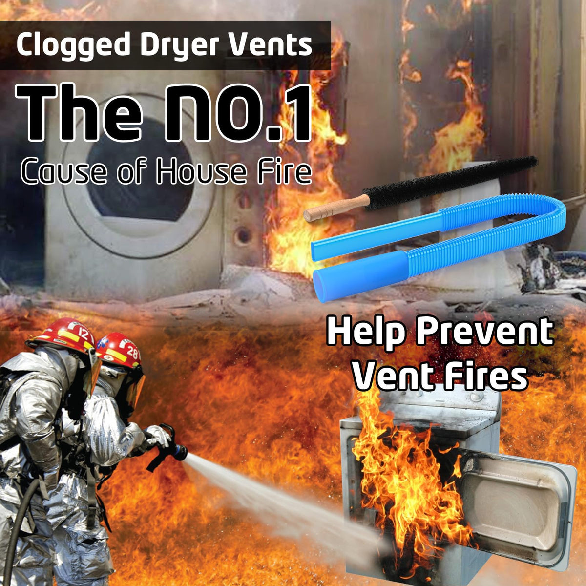 PetOde 2 Pieces Dryer Vent Cleaning Kit, Dryer Vent Cleaner Lint Vacuum Attachment Compatible with Most Vacuum Cleaner and Flexible Dryer Lint Brush, Stretch Universal Connector Lint Remover, Blue ๐ All In One Marketplace Canada