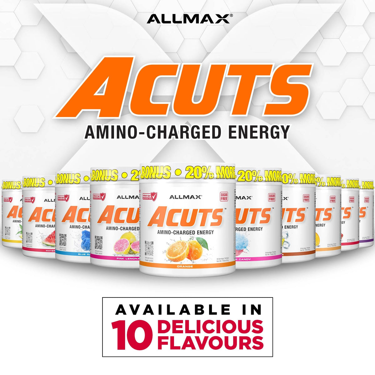 ALLMAX ACUTS Amino Energy Powder with Amino Acids Supplement, Watermelon, 36 Servings, Caffeine, Green Coffee Extract, 2000 mg Taurine, L-Carnitine, Sugar Free, Gluten & Dye Free, Amino Acid Drink ๐ All In One Marketplace Canada